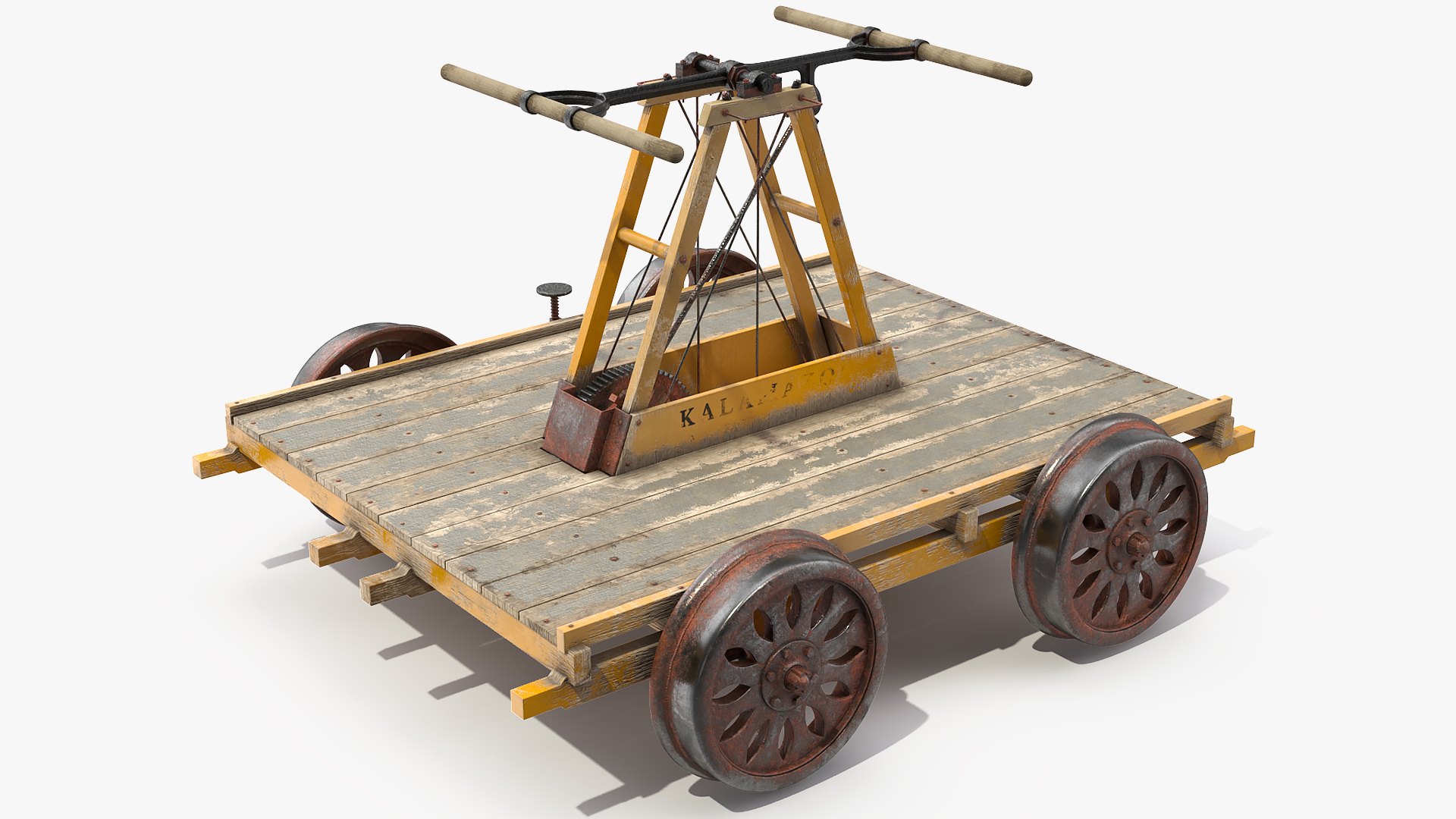 3D model Kalamazoo Vintage Railway Handcar Rigged