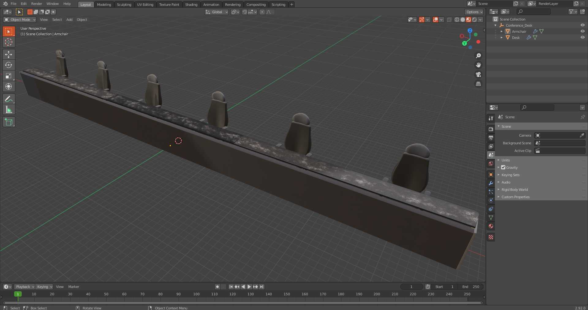 3D model Conference Desk