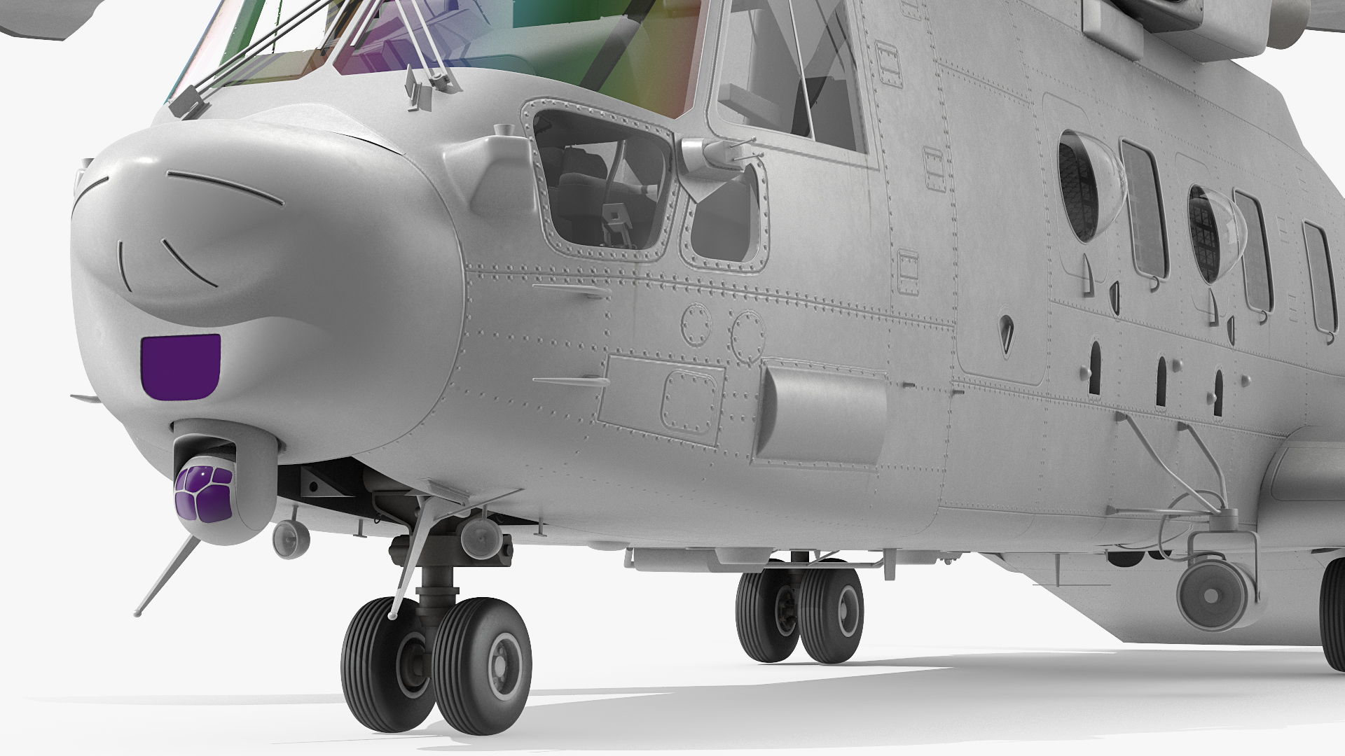 3D Multipurpose Medium Transport Helicopter Rigged for Cinema 4D