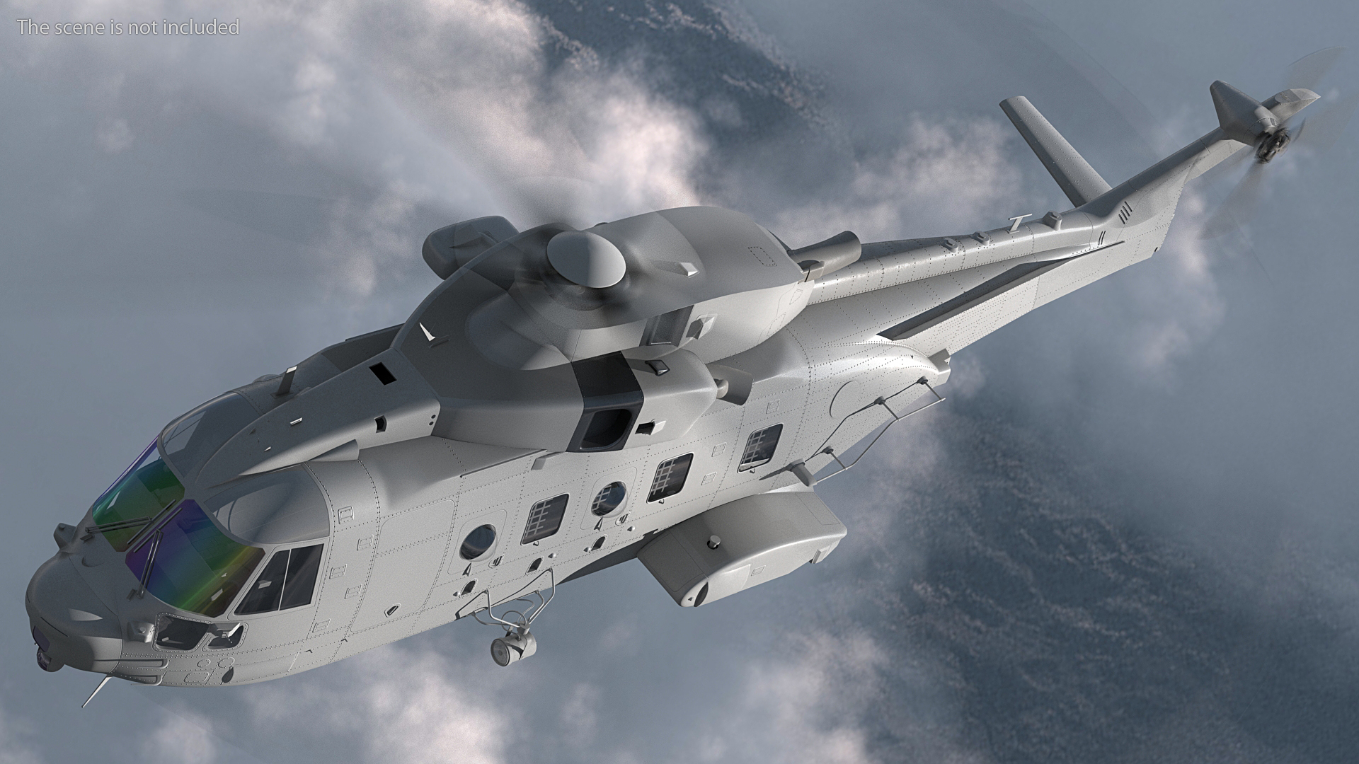3D Multipurpose Medium Transport Helicopter Rigged for Cinema 4D