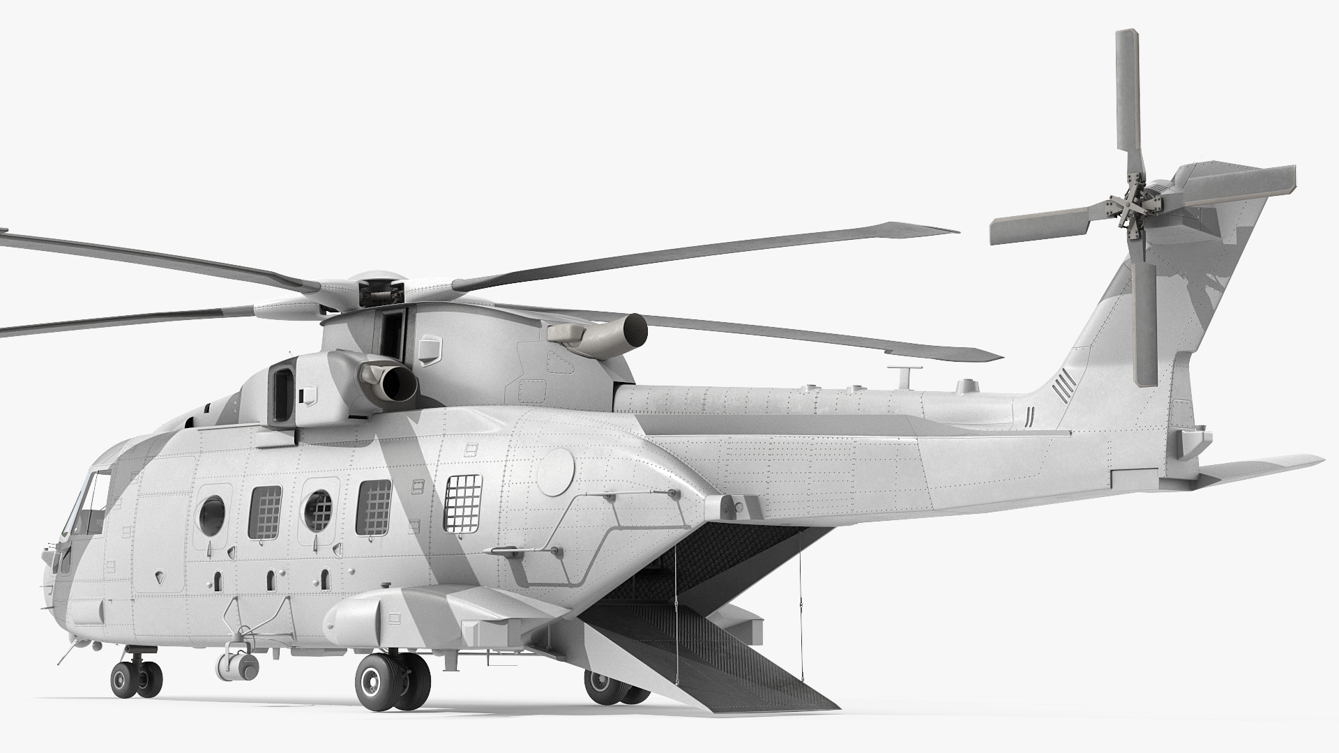 3D Multipurpose Medium Transport Helicopter Rigged for Cinema 4D