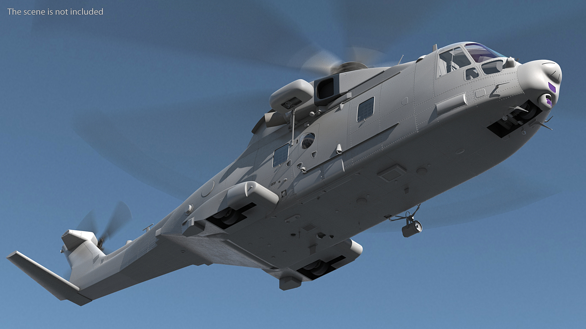 3D Multipurpose Medium Transport Helicopter Rigged for Cinema 4D