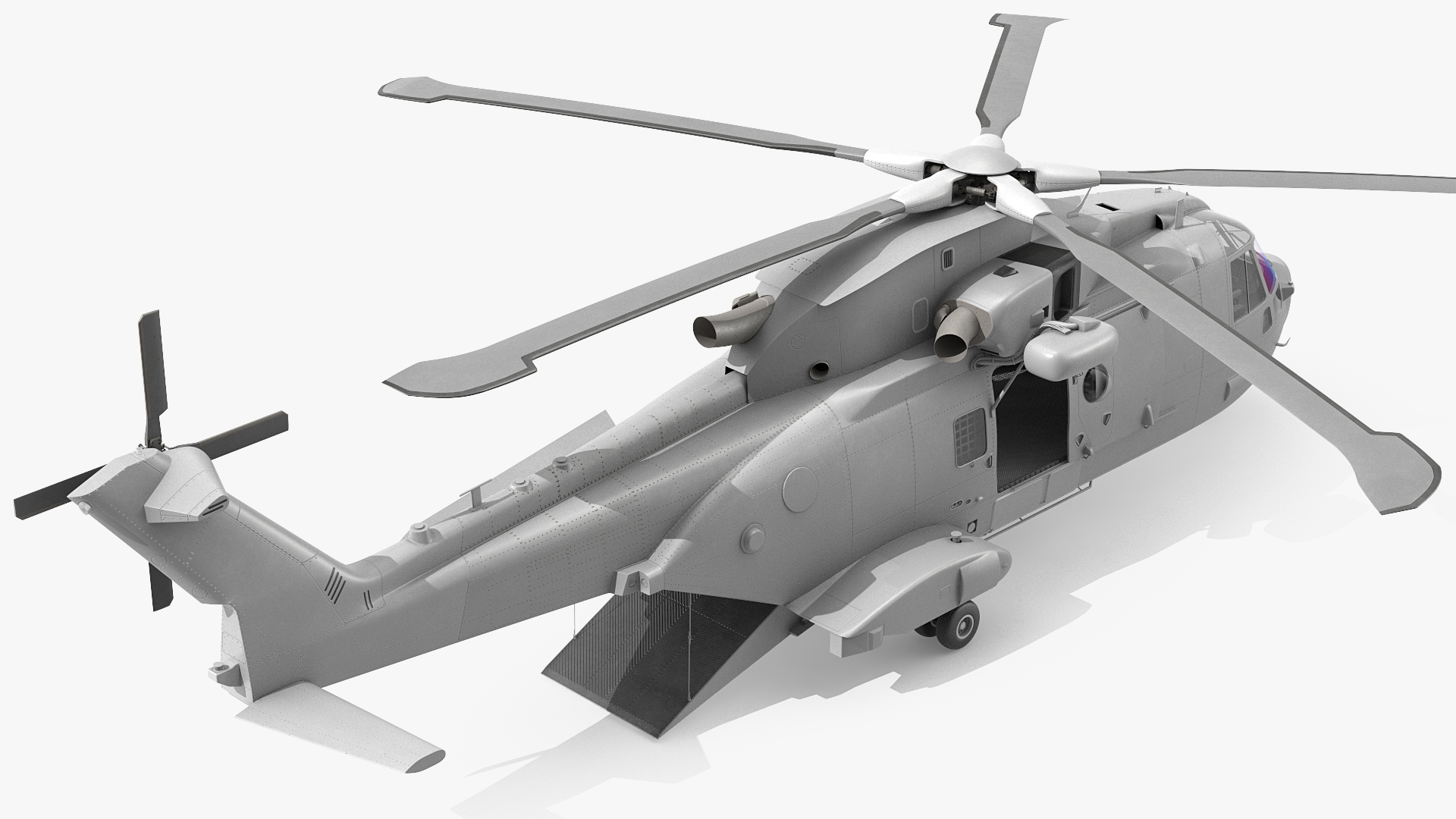 3D Multipurpose Medium Transport Helicopter Rigged for Cinema 4D