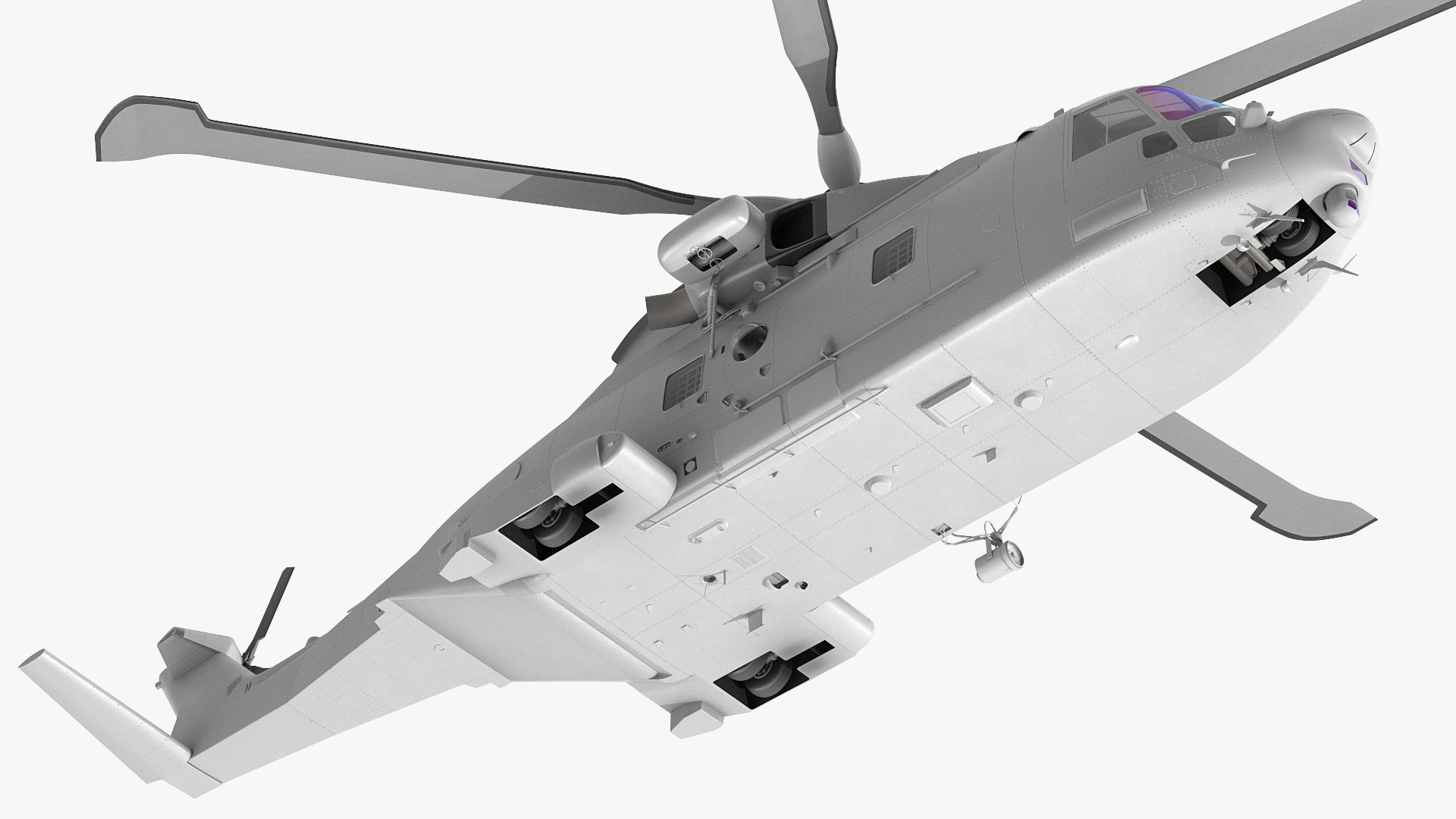 3D Multipurpose Medium Transport Helicopter Rigged for Cinema 4D