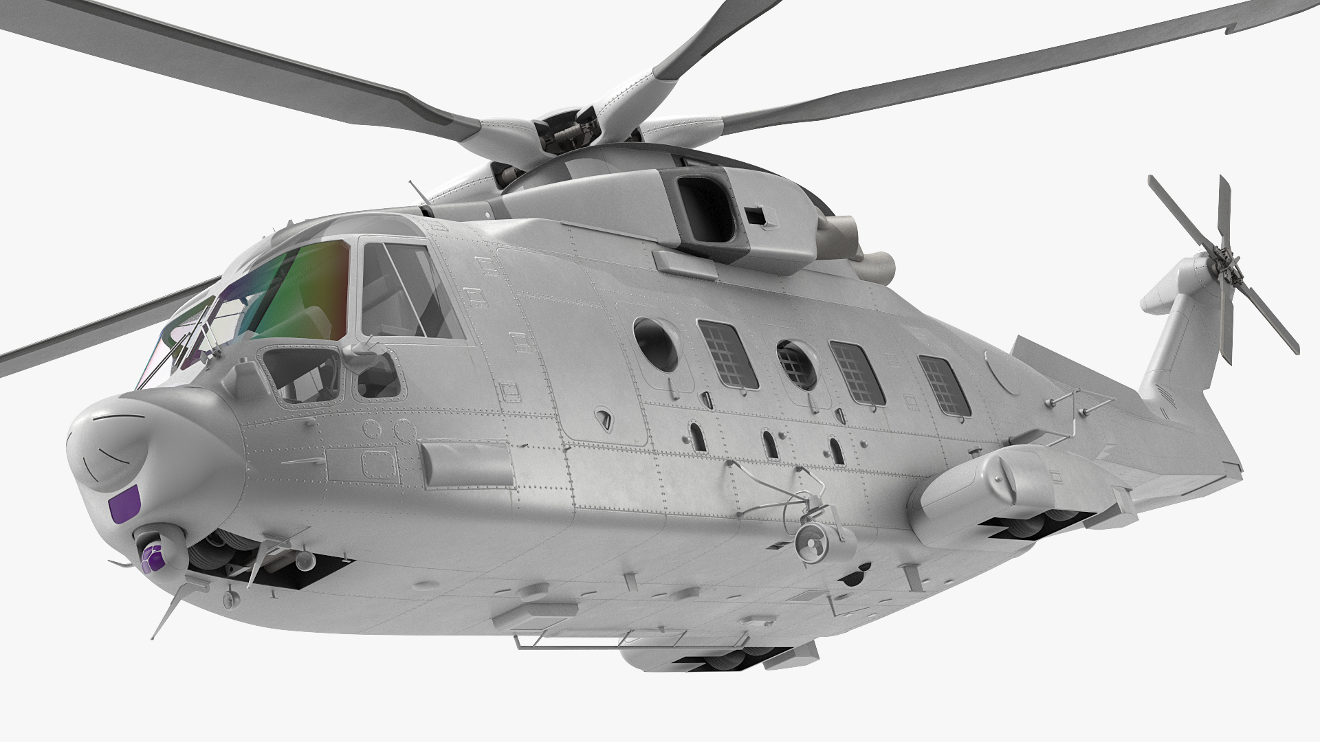 3D Multipurpose Medium Transport Helicopter Rigged for Cinema 4D
