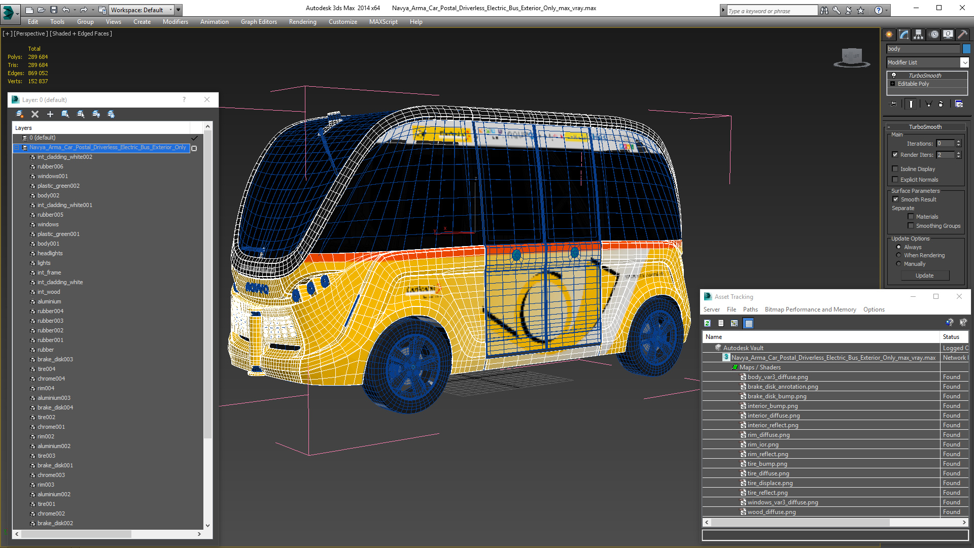 Navya Arma Car Postal Driverless Electric Bus Exterior Only 3D model