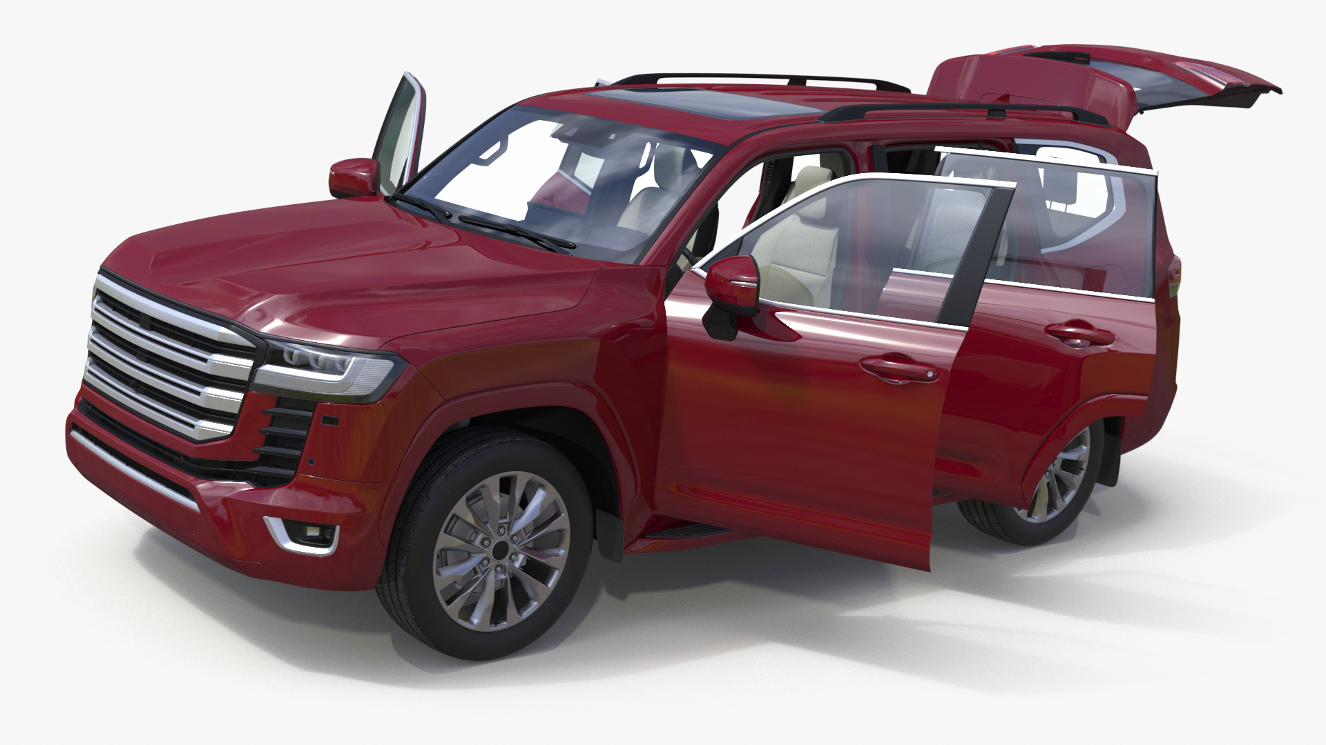 Red SUV 3D model