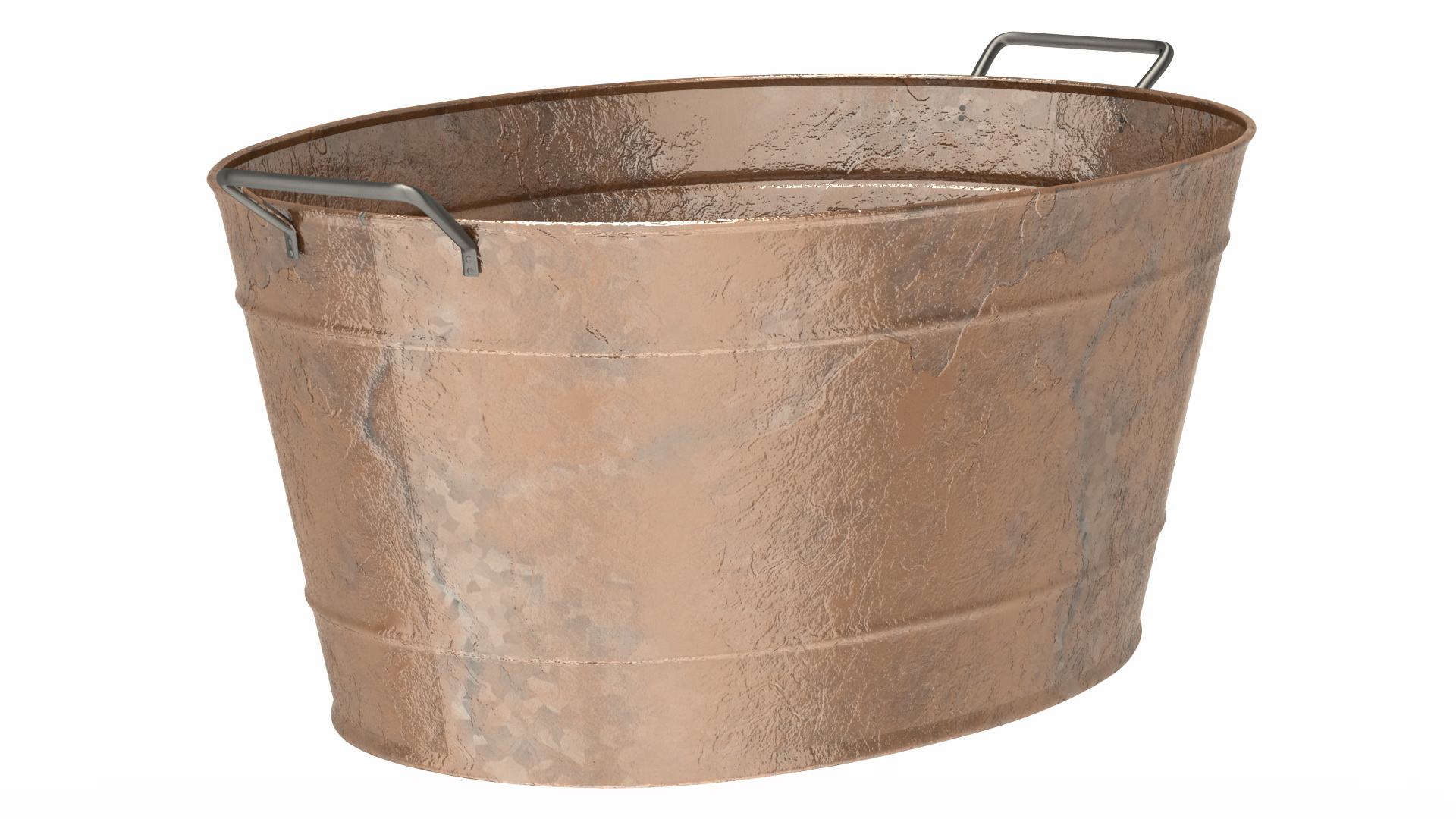 3D Large Rusty Steel Oval Tub