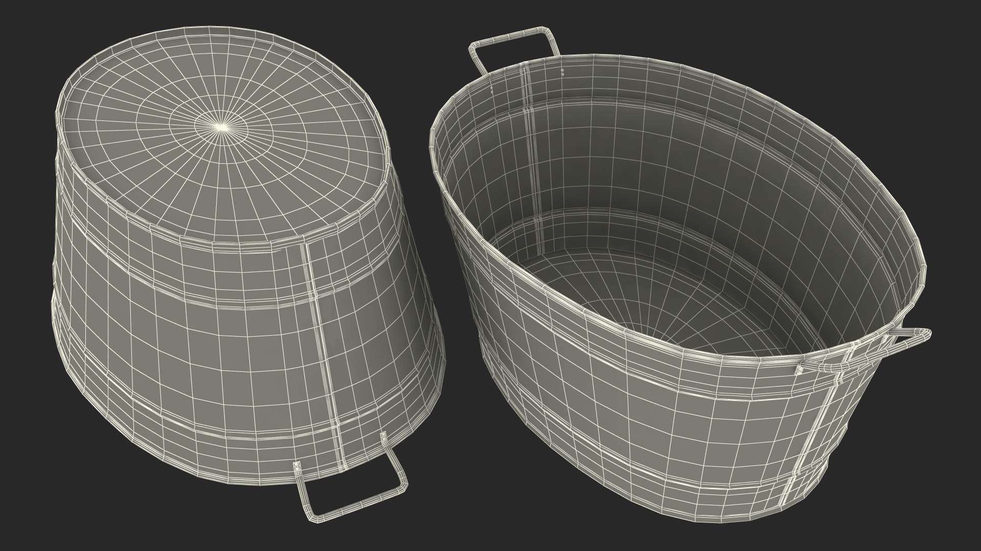 3D Large Rusty Steel Oval Tub