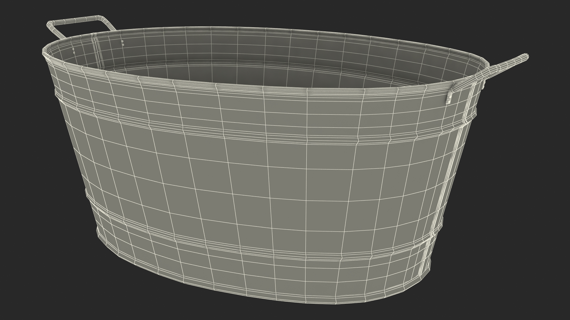 3D Large Rusty Steel Oval Tub
