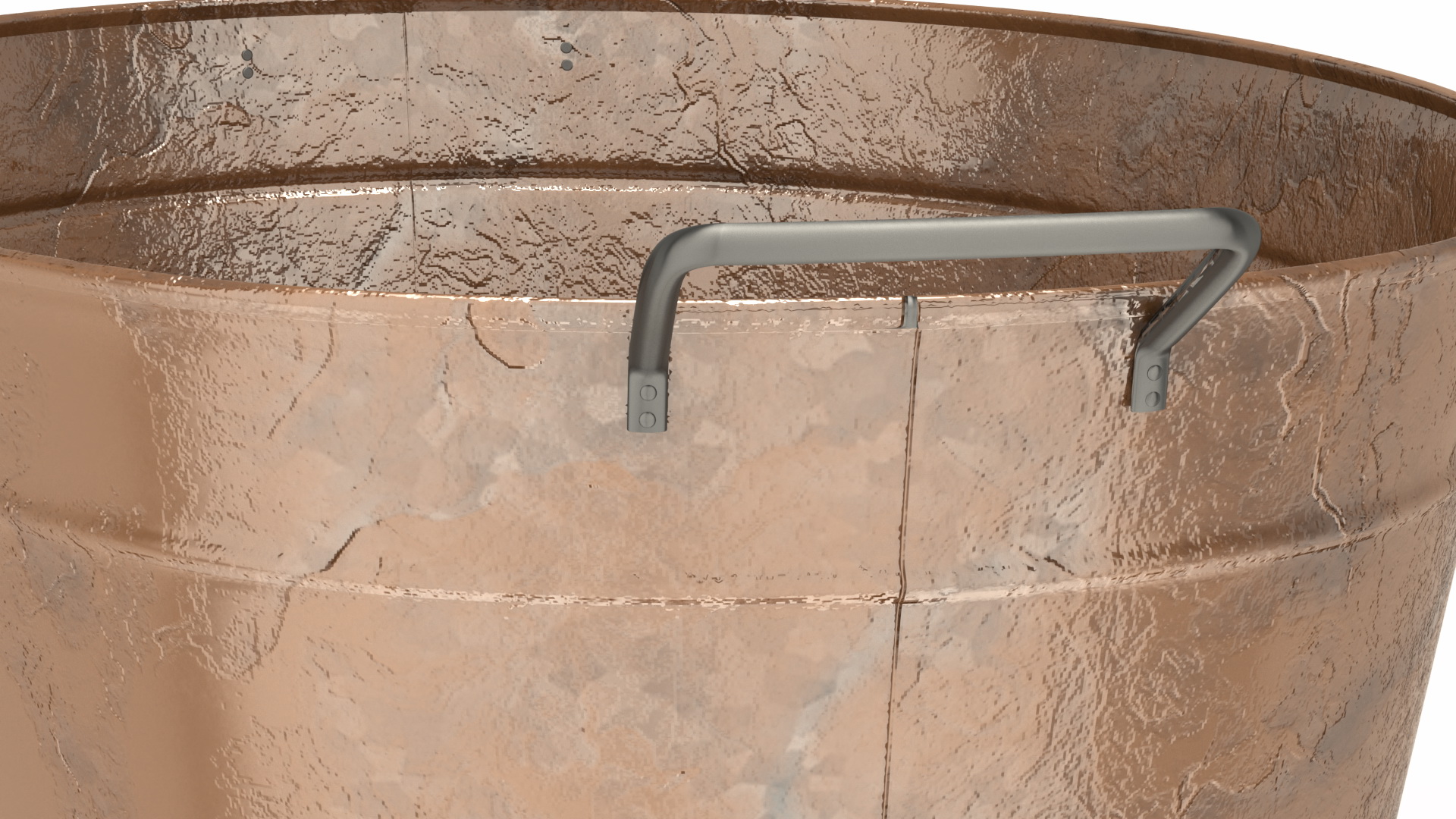 3D Large Rusty Steel Oval Tub
