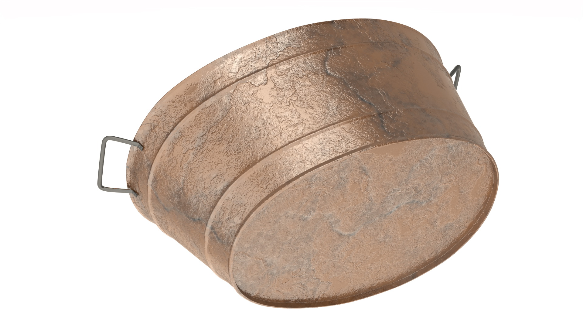 3D Large Rusty Steel Oval Tub