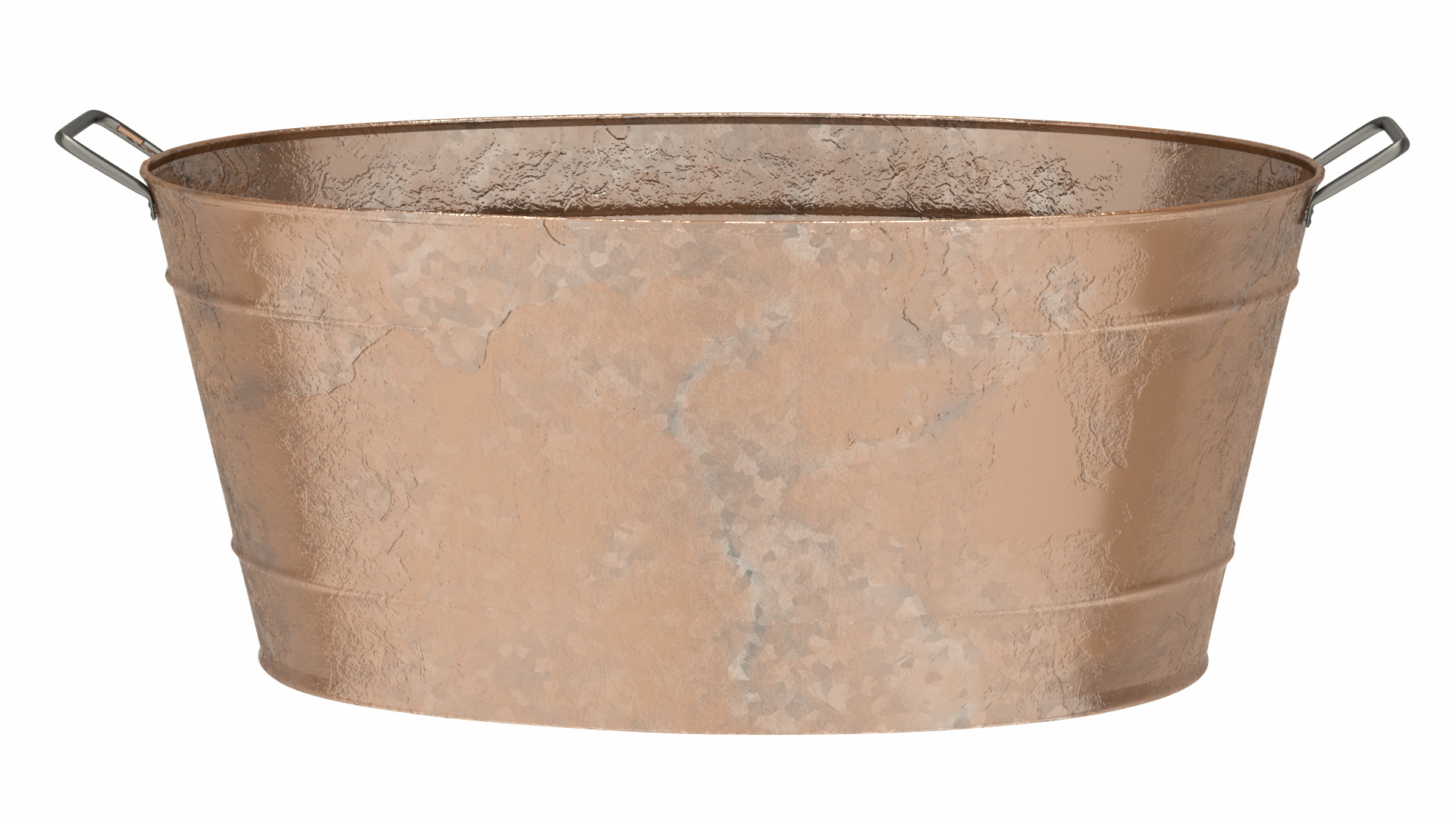 3D Large Rusty Steel Oval Tub