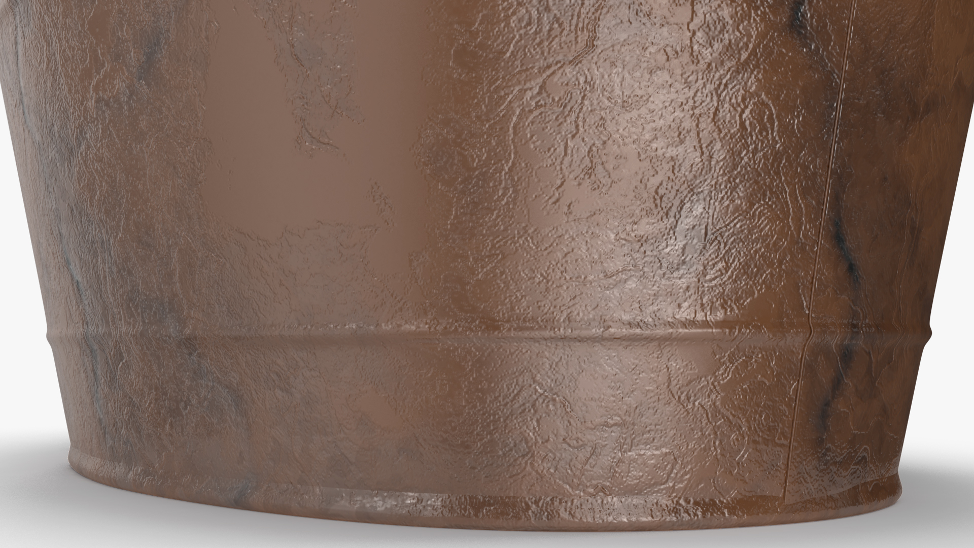 3D Large Rusty Steel Oval Tub