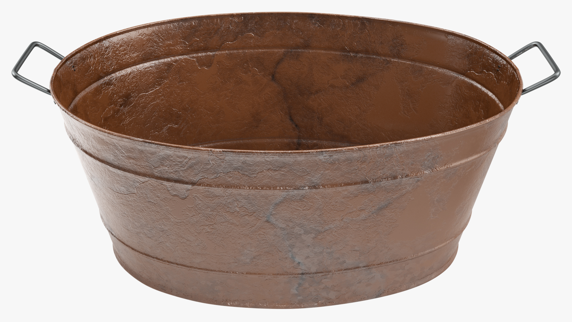 3D Large Rusty Steel Oval Tub