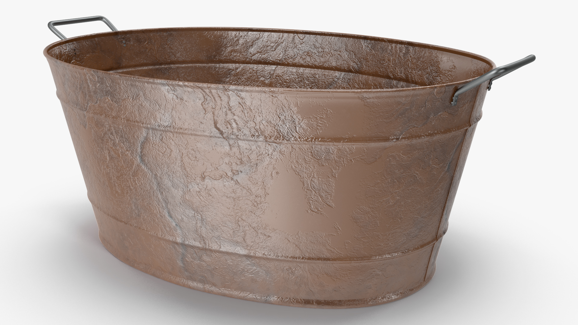 3D Large Rusty Steel Oval Tub
