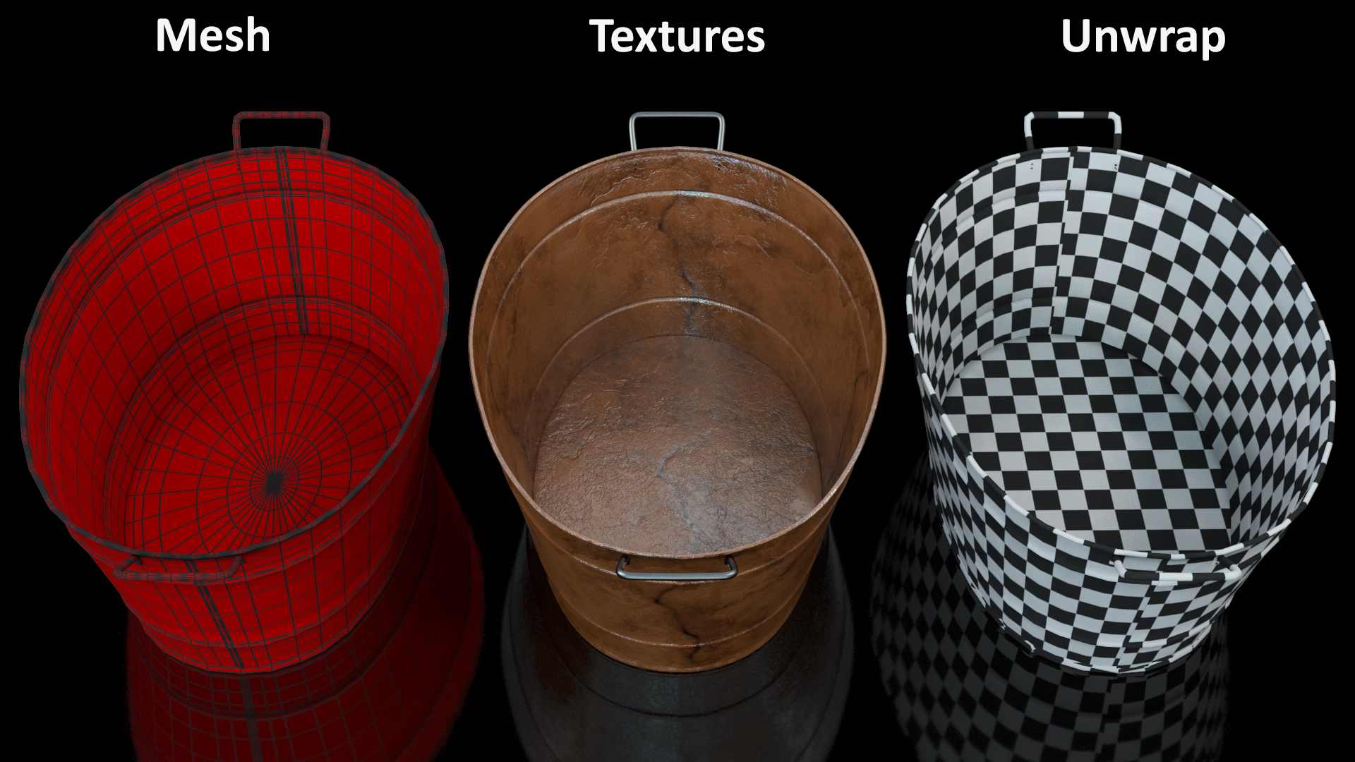 3D Large Rusty Steel Oval Tub