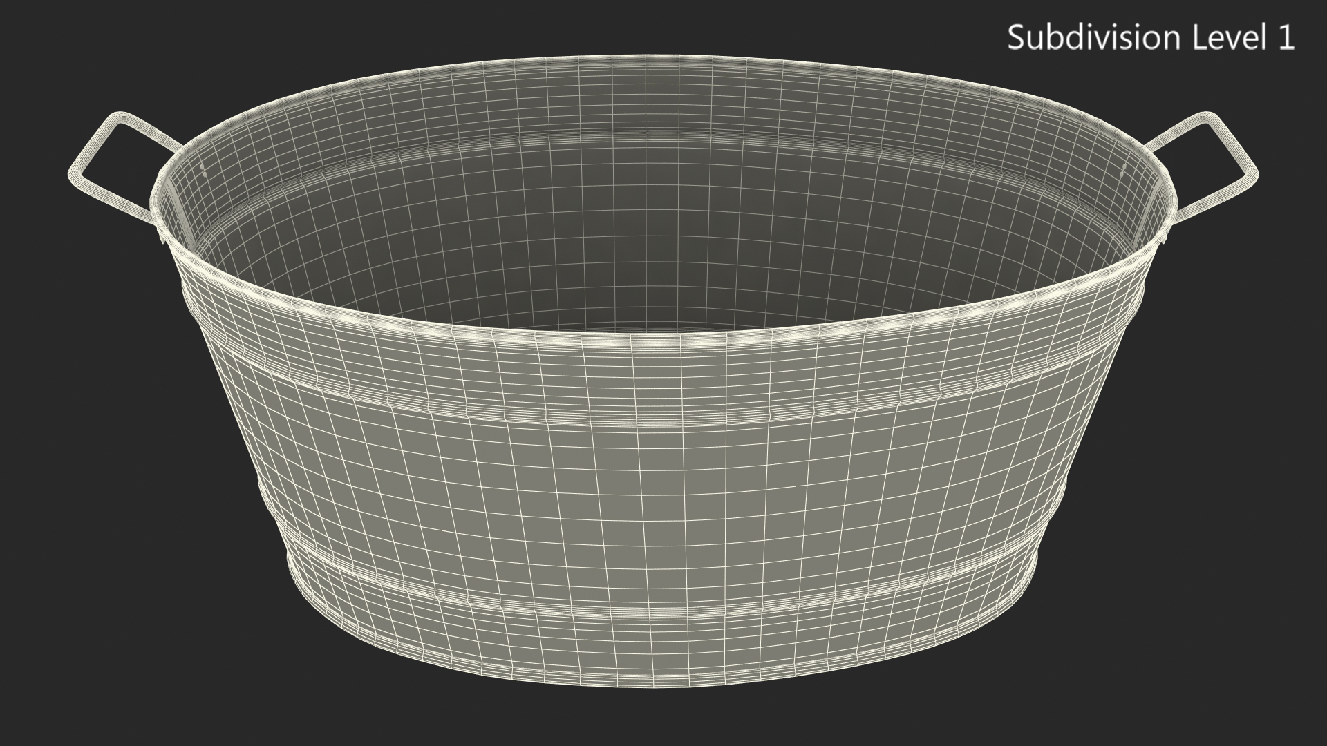 3D Large Rusty Steel Oval Tub
