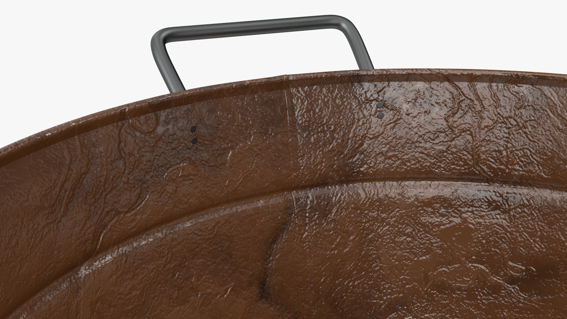 3D Large Rusty Steel Oval Tub