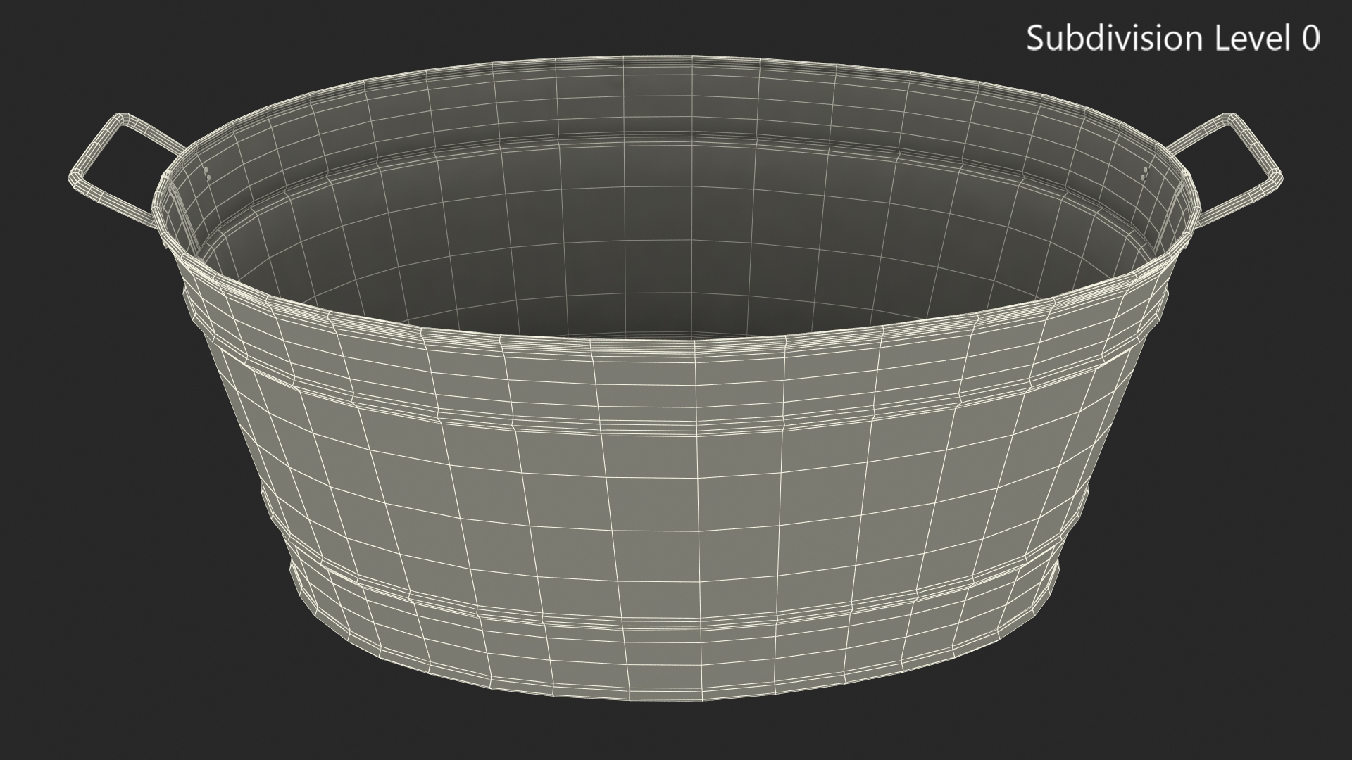 3D Large Rusty Steel Oval Tub