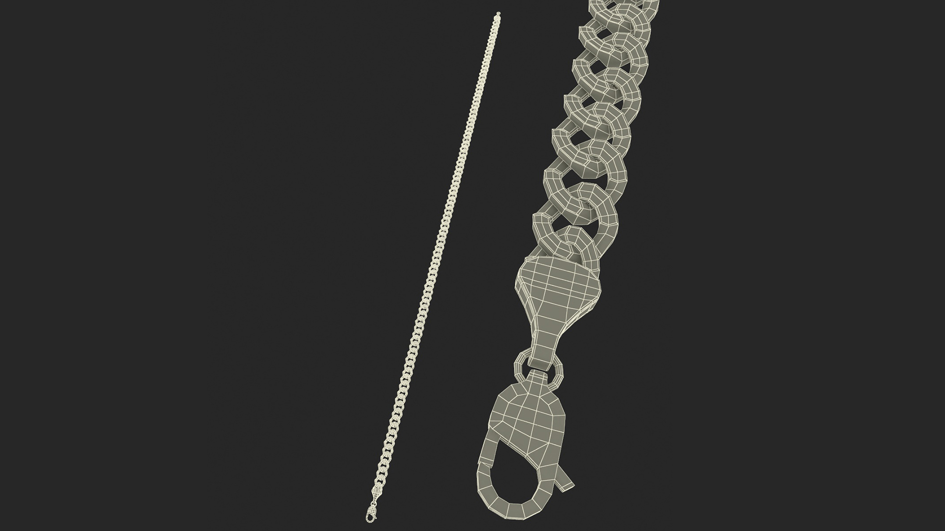 Golden Curb Chain 3D