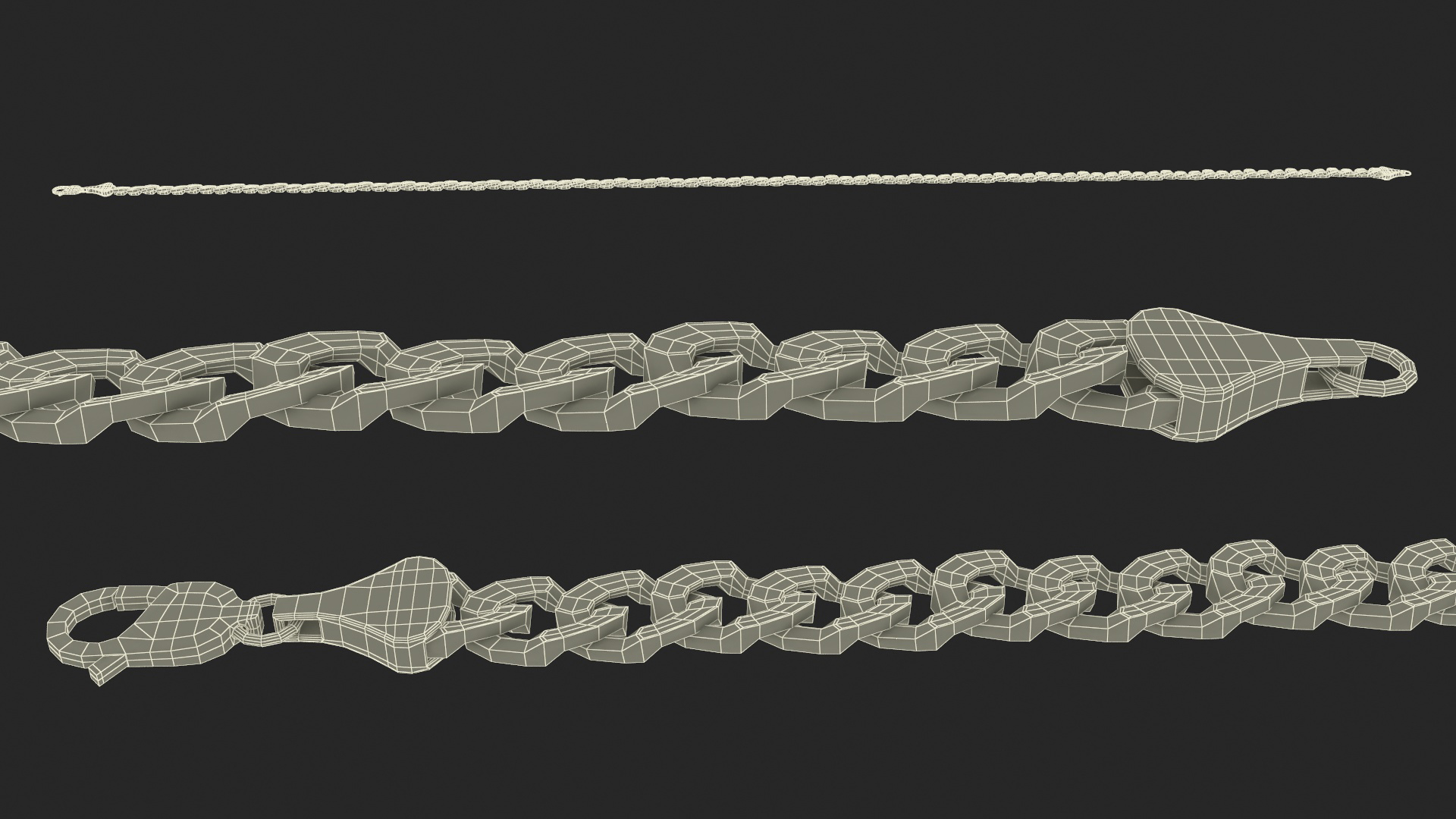 Golden Curb Chain 3D