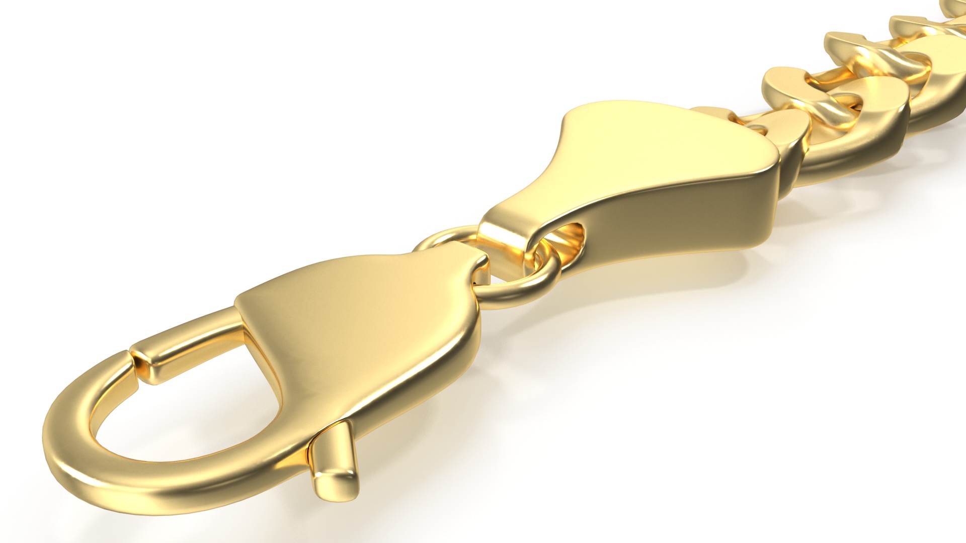 Golden Curb Chain 3D