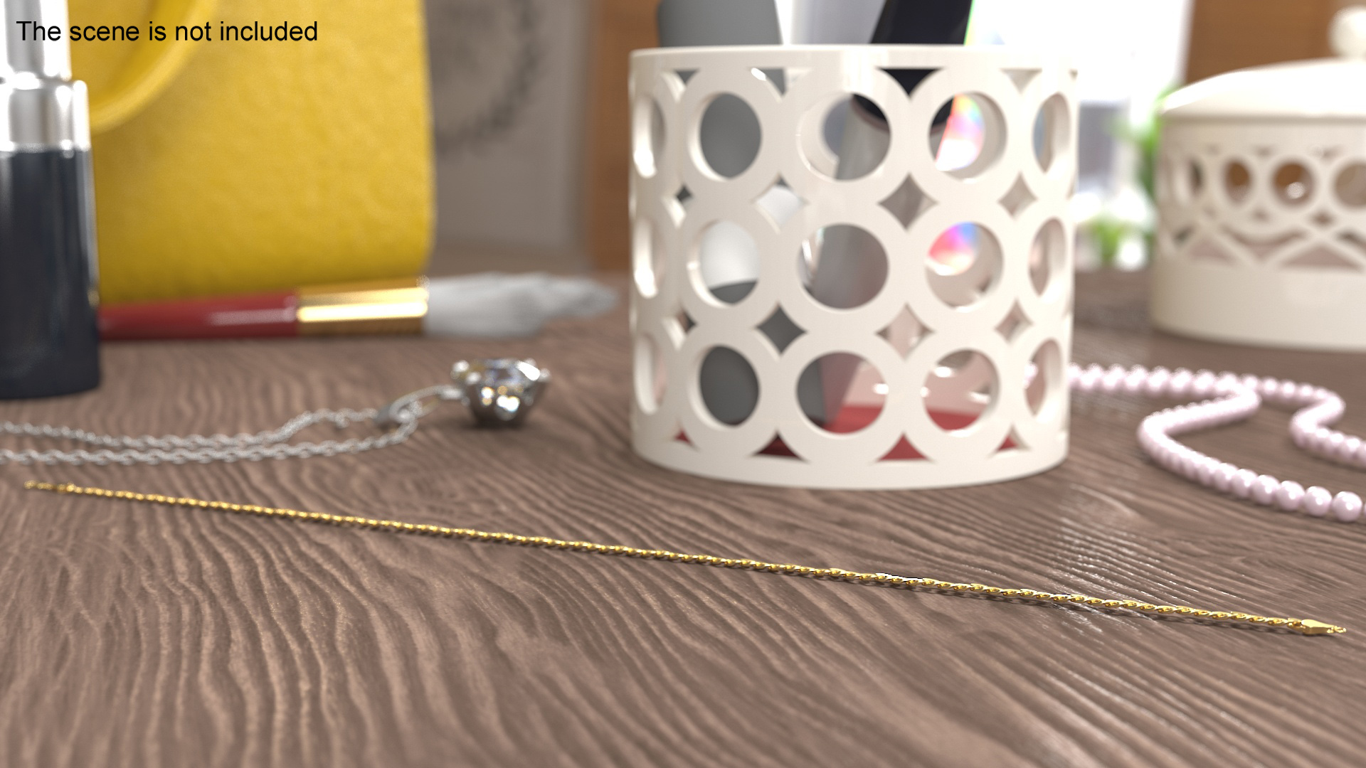 Golden Curb Chain 3D