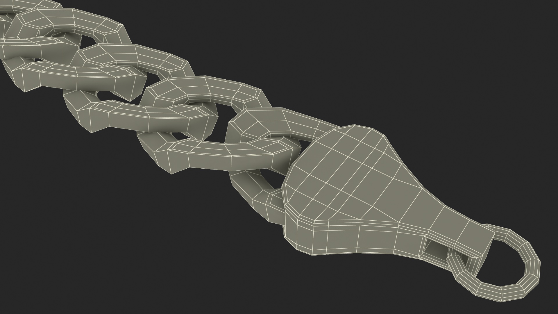 Golden Curb Chain 3D