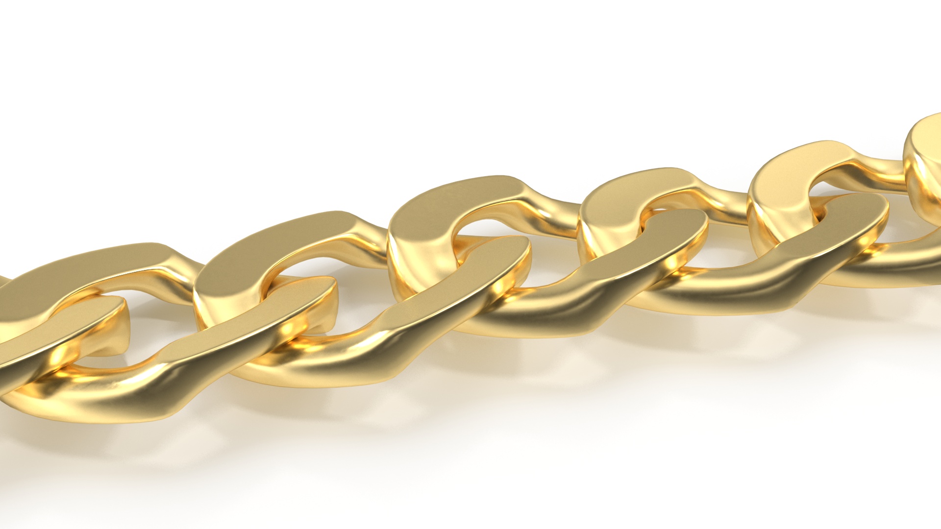 Golden Curb Chain 3D