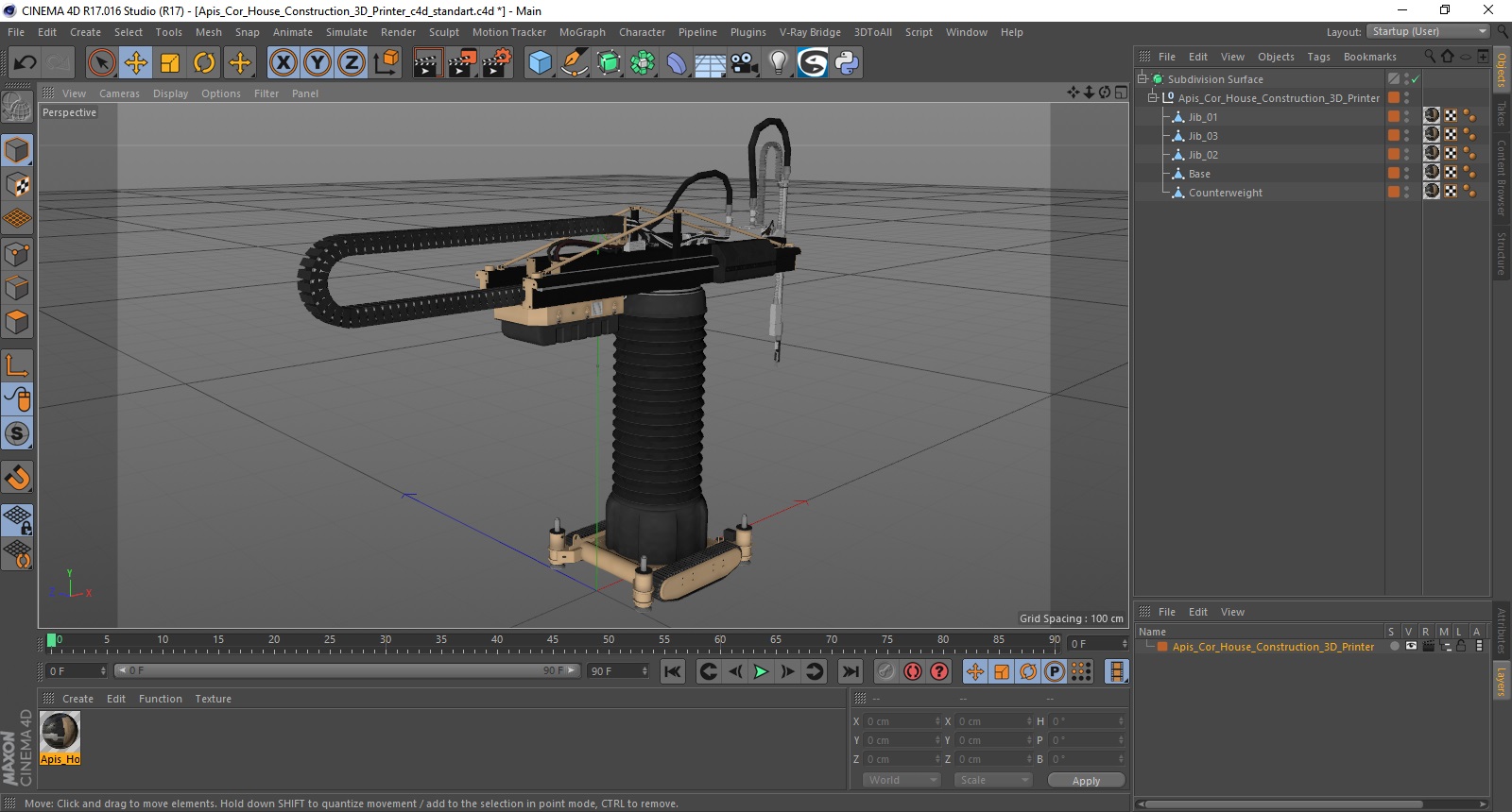 3D Apis Cor House Construction 3D Printer model