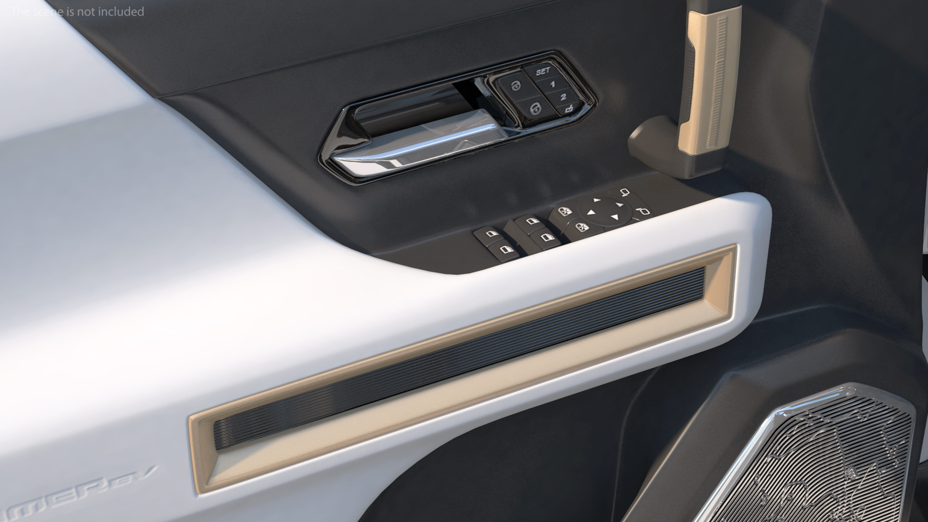 GMC Hummer EV PICKUP Lights Off Rigged for Maya 3D