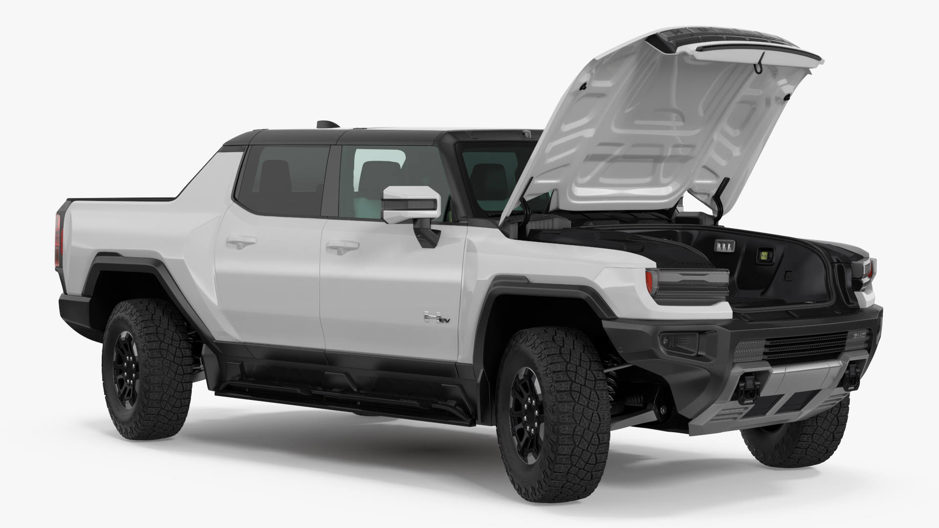 GMC Hummer EV PICKUP Lights Off Rigged for Maya 3D