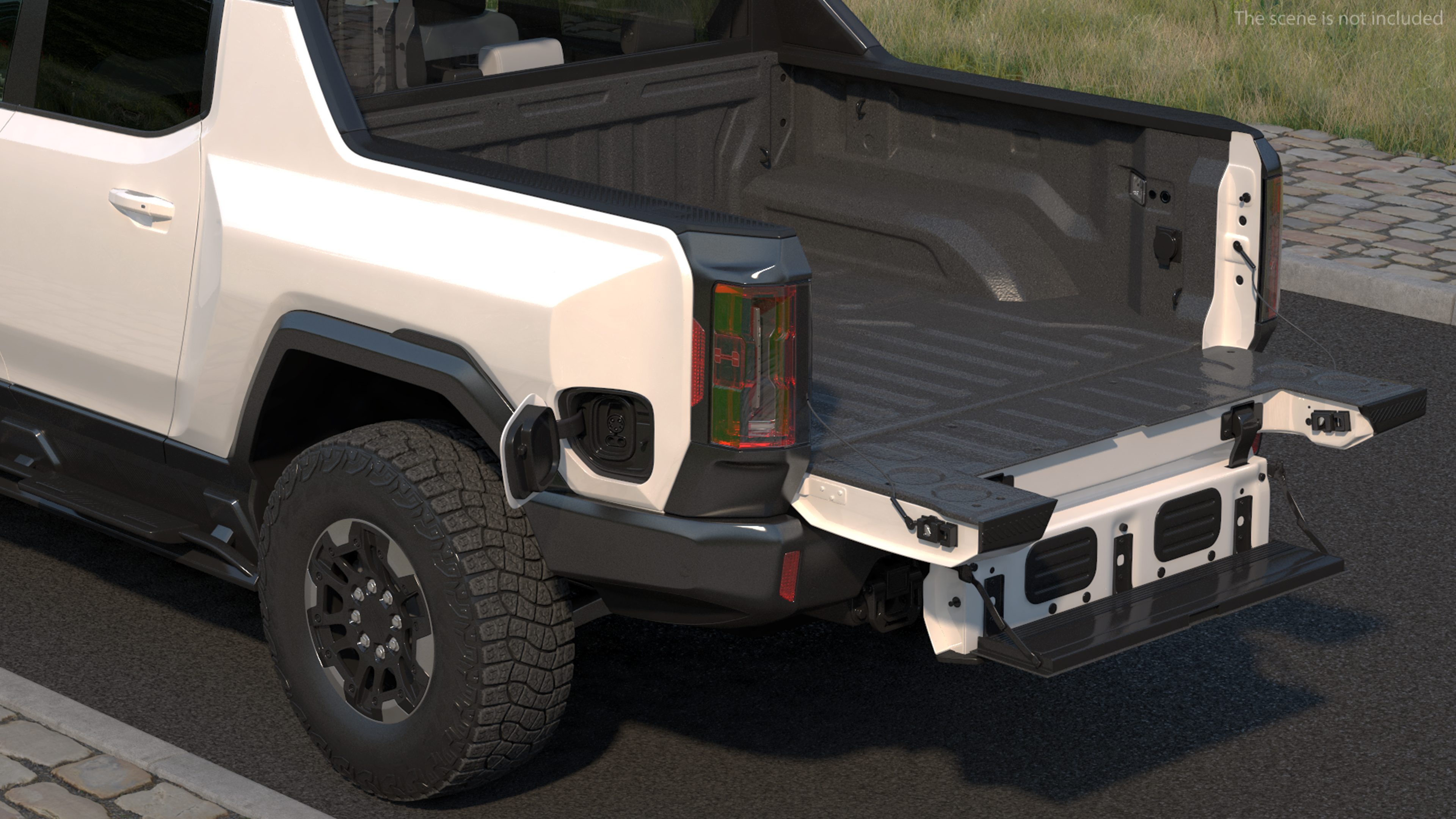 GMC Hummer EV PICKUP Lights Off Rigged for Maya 3D