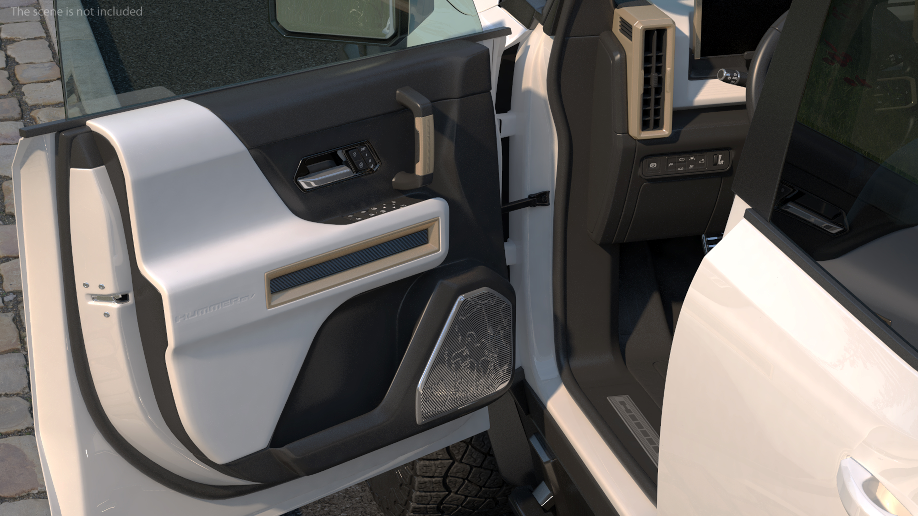 GMC Hummer EV PICKUP Lights Off Rigged for Maya 3D