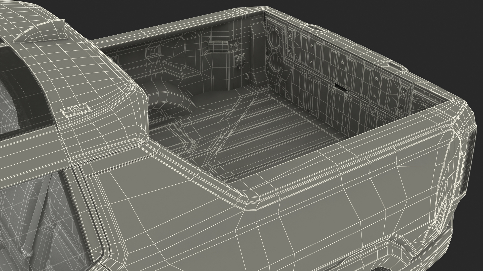 GMC Hummer EV PICKUP Lights Off Rigged for Maya 3D
