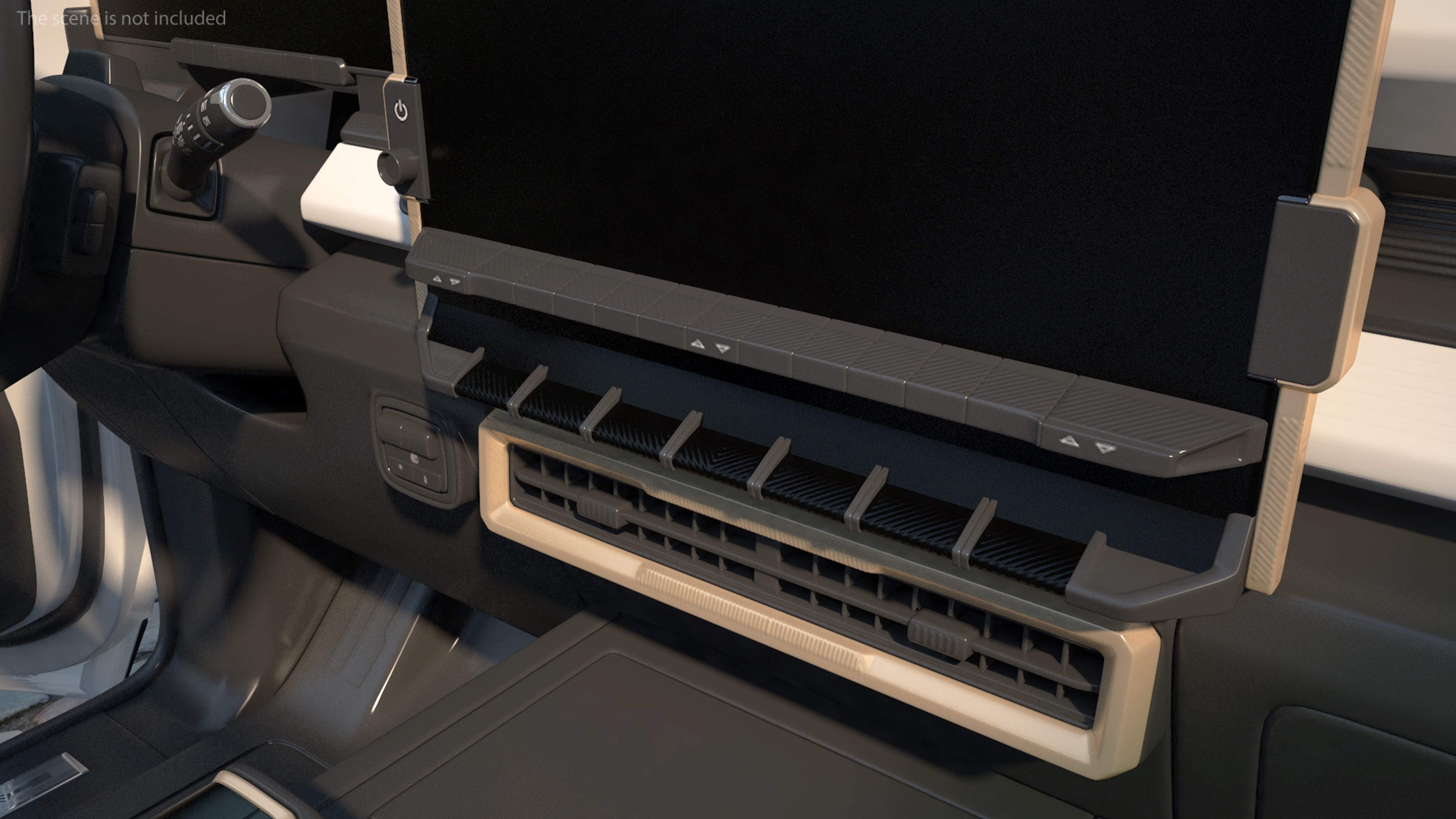 GMC Hummer EV PICKUP Lights Off Rigged for Maya 3D