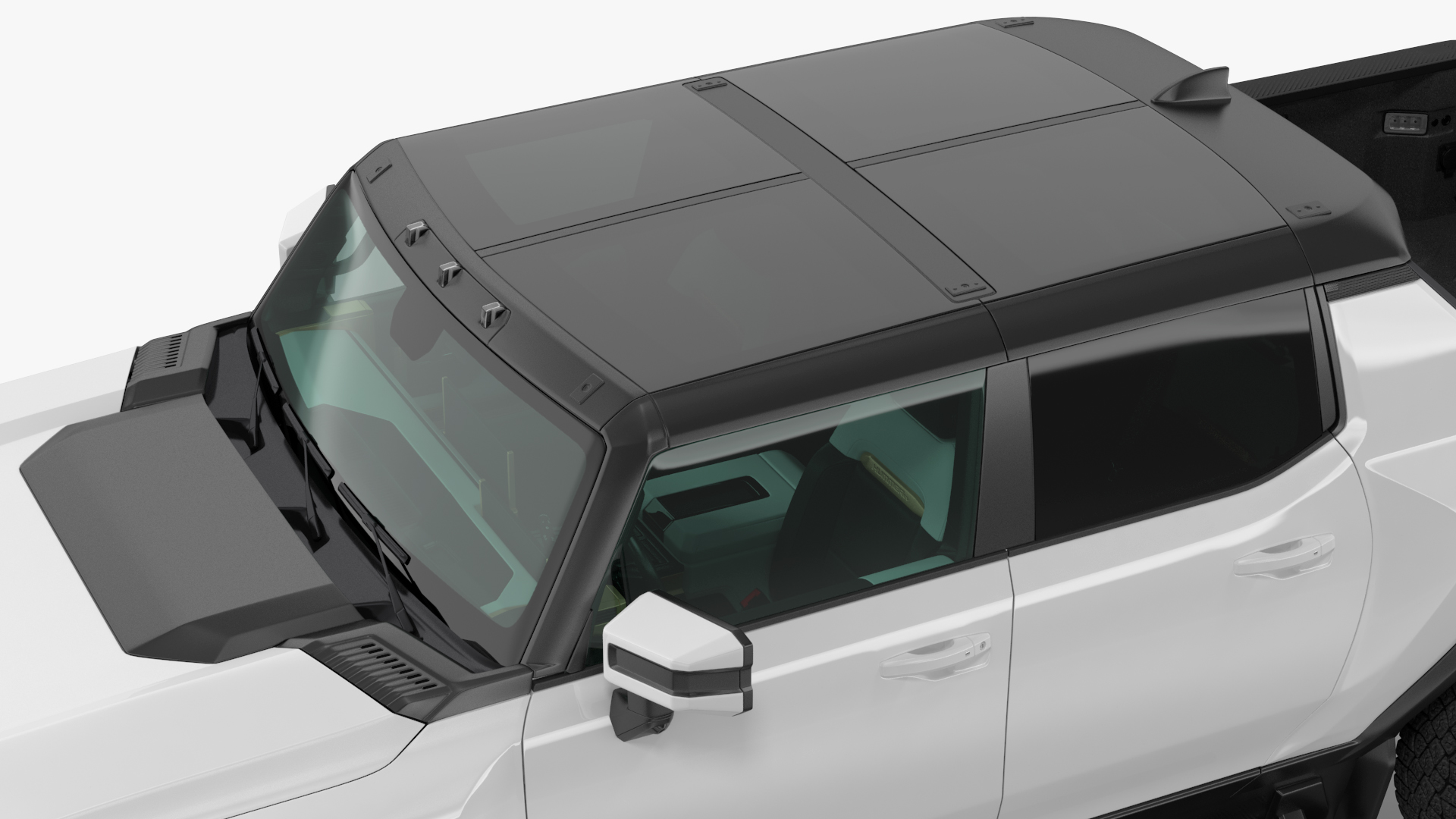 GMC Hummer EV PICKUP Lights Off Rigged for Maya 3D