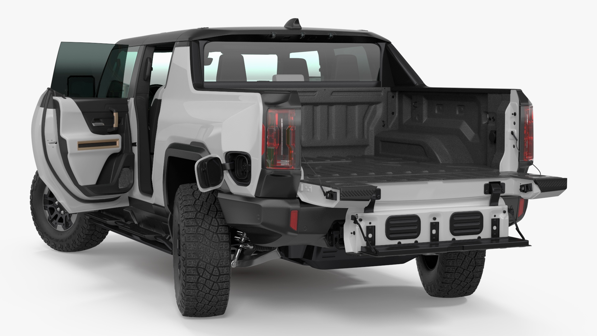 GMC Hummer EV PICKUP Lights Off Rigged for Maya 3D