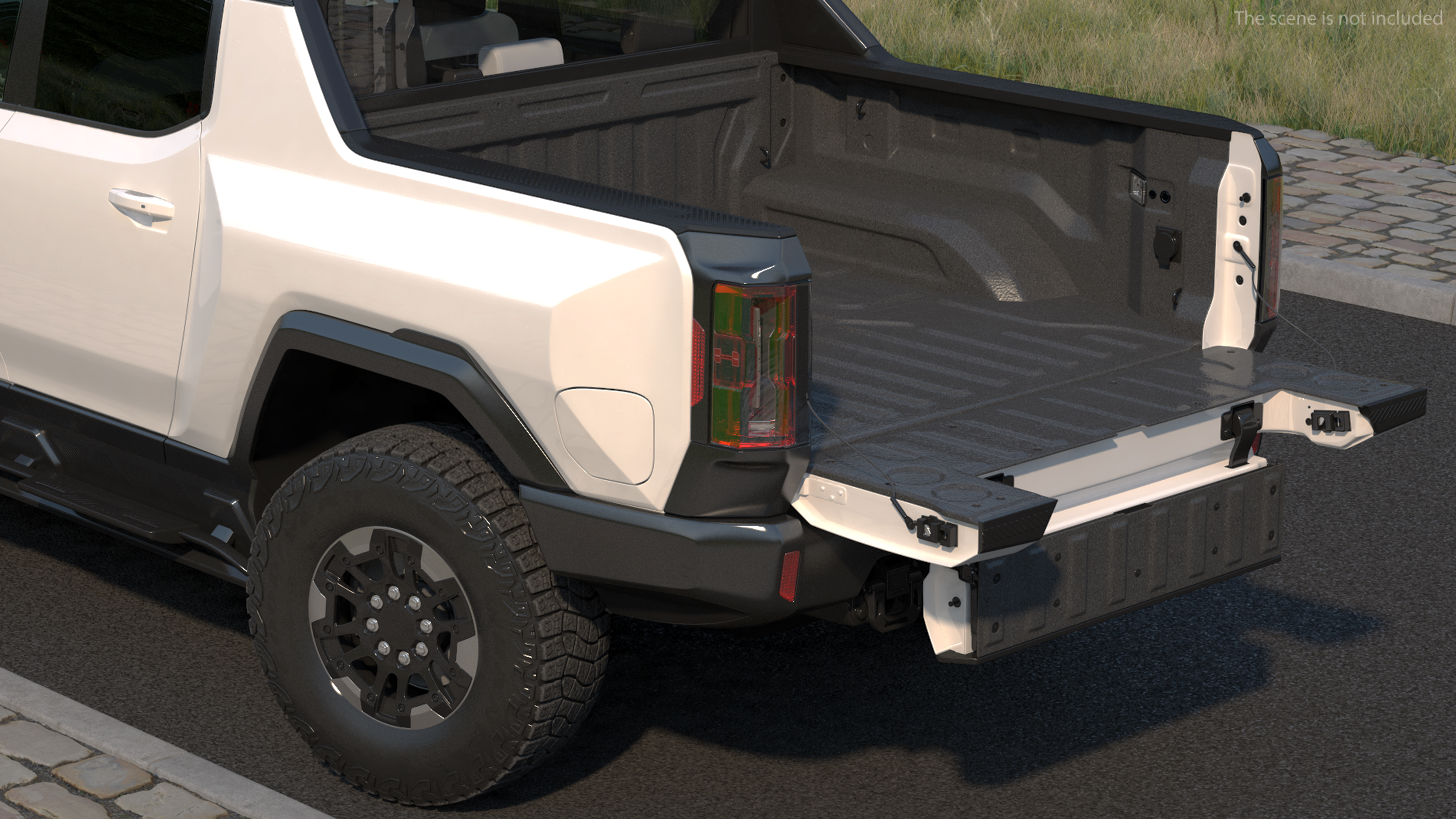 GMC Hummer EV PICKUP Lights Off Rigged for Maya 3D