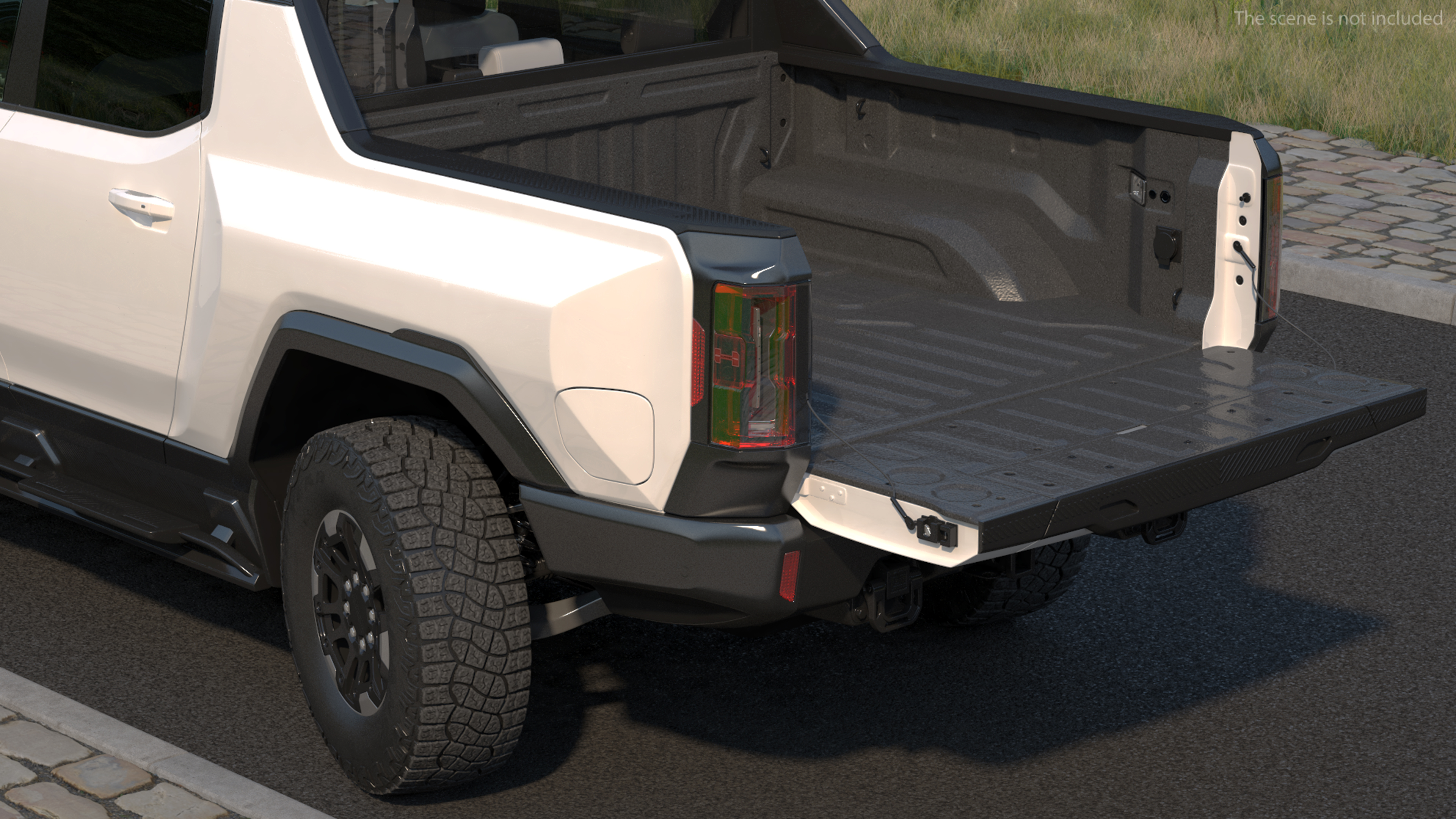 GMC Hummer EV PICKUP Lights Off Rigged for Maya 3D