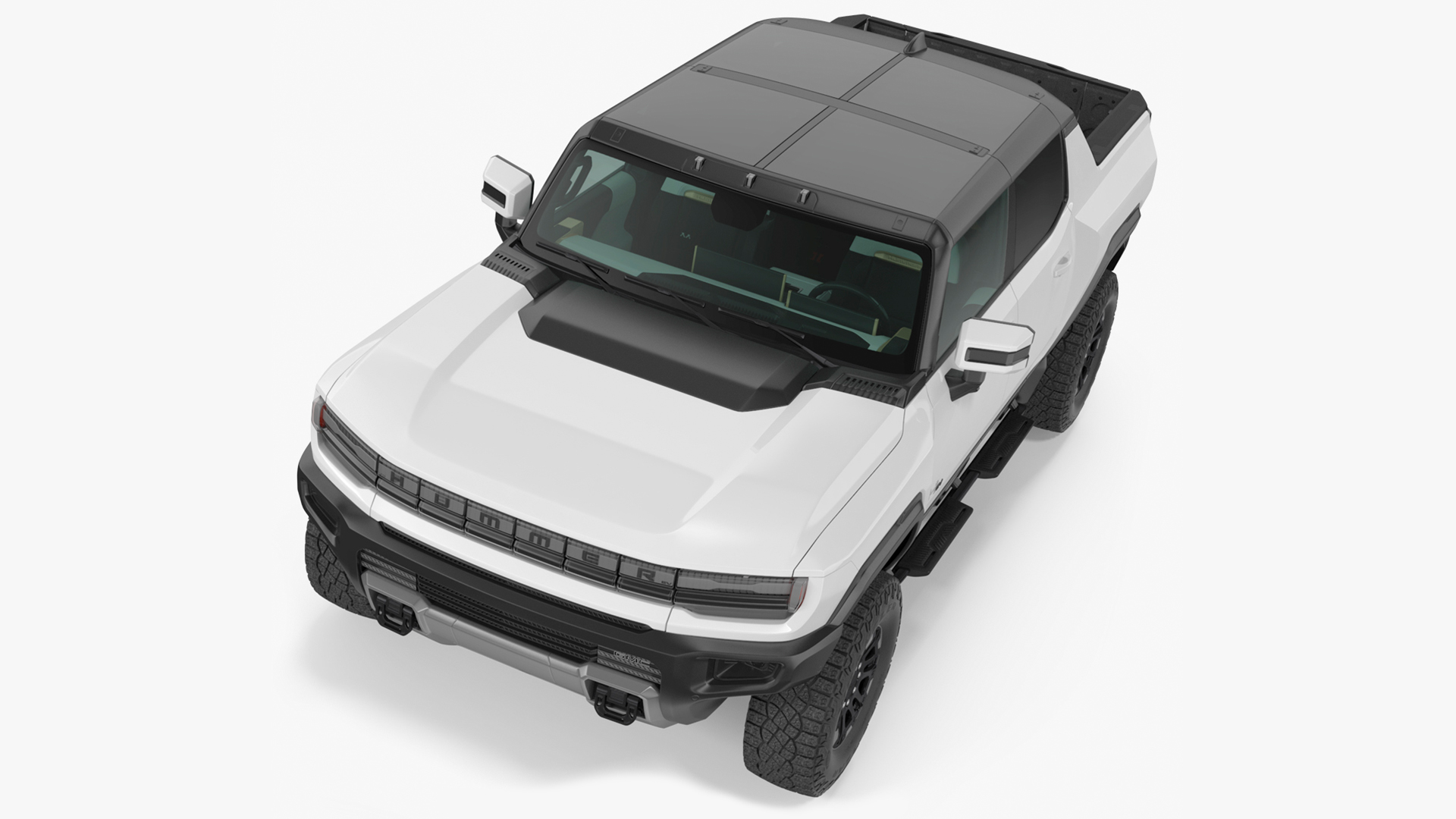 GMC Hummer EV PICKUP Lights Off Rigged for Maya 3D