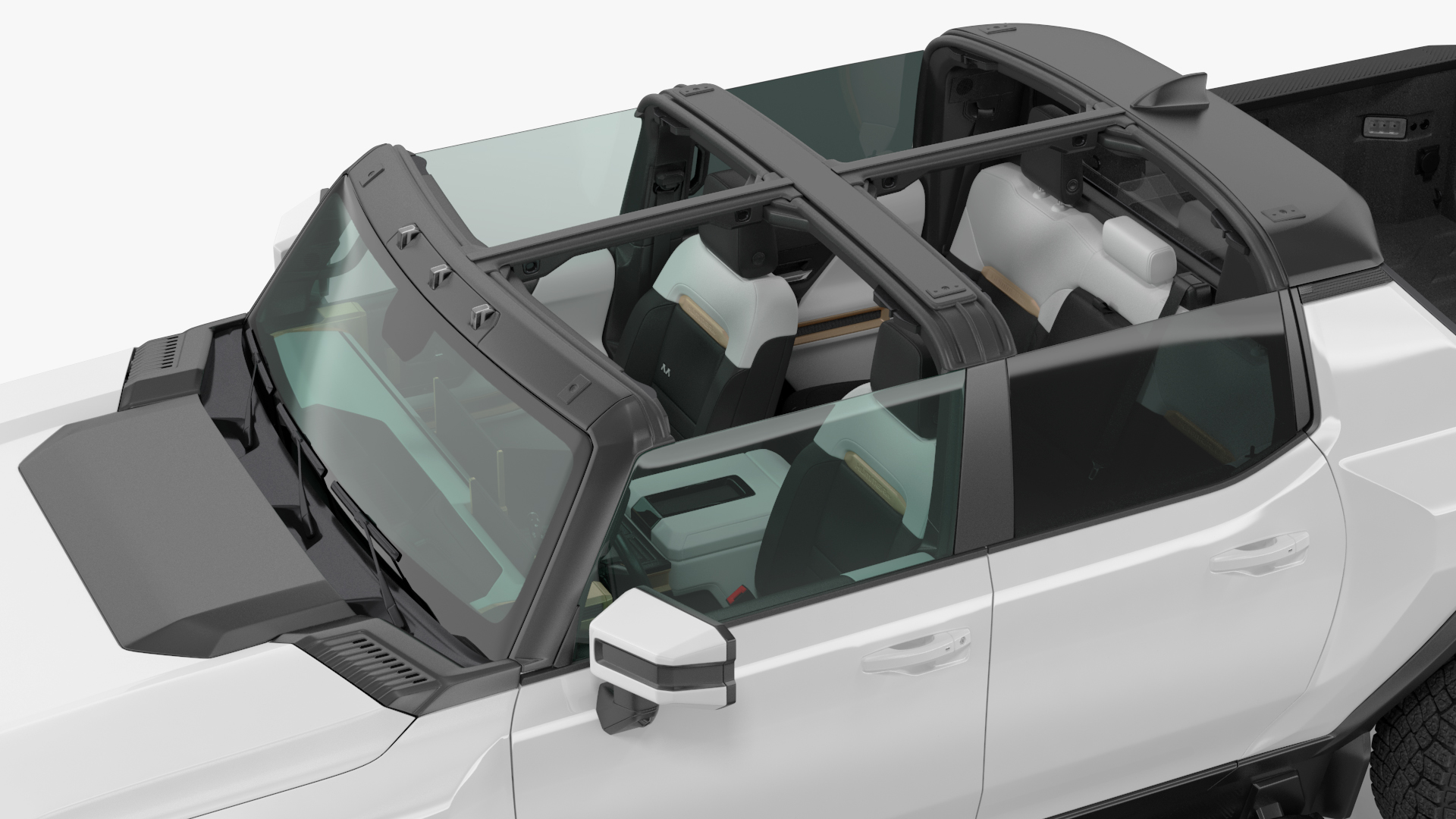 GMC Hummer EV PICKUP Lights Off Rigged for Maya 3D