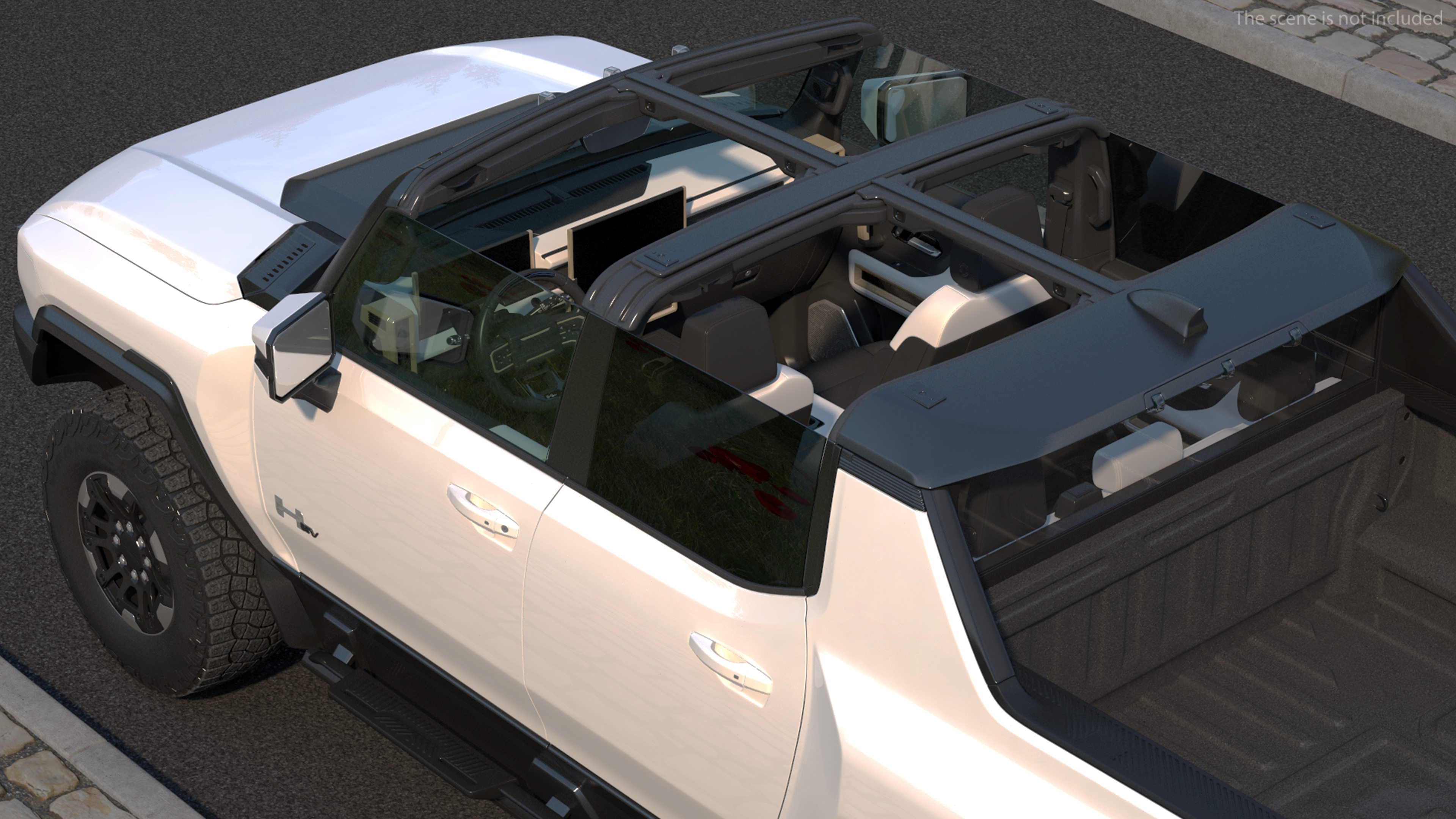 GMC Hummer EV PICKUP Lights Off Rigged for Maya 3D