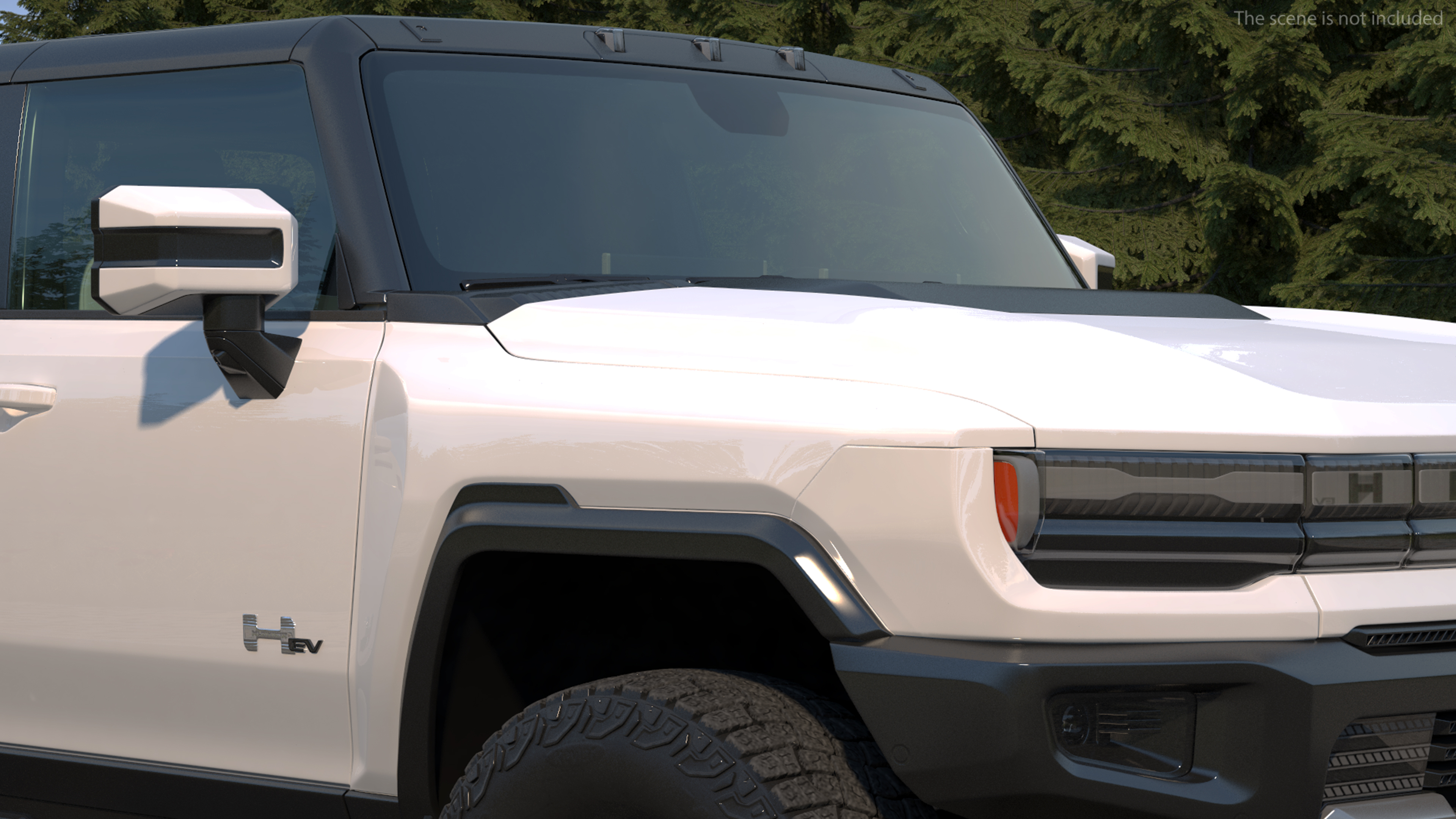 GMC Hummer EV PICKUP Lights Off Rigged for Maya 3D
