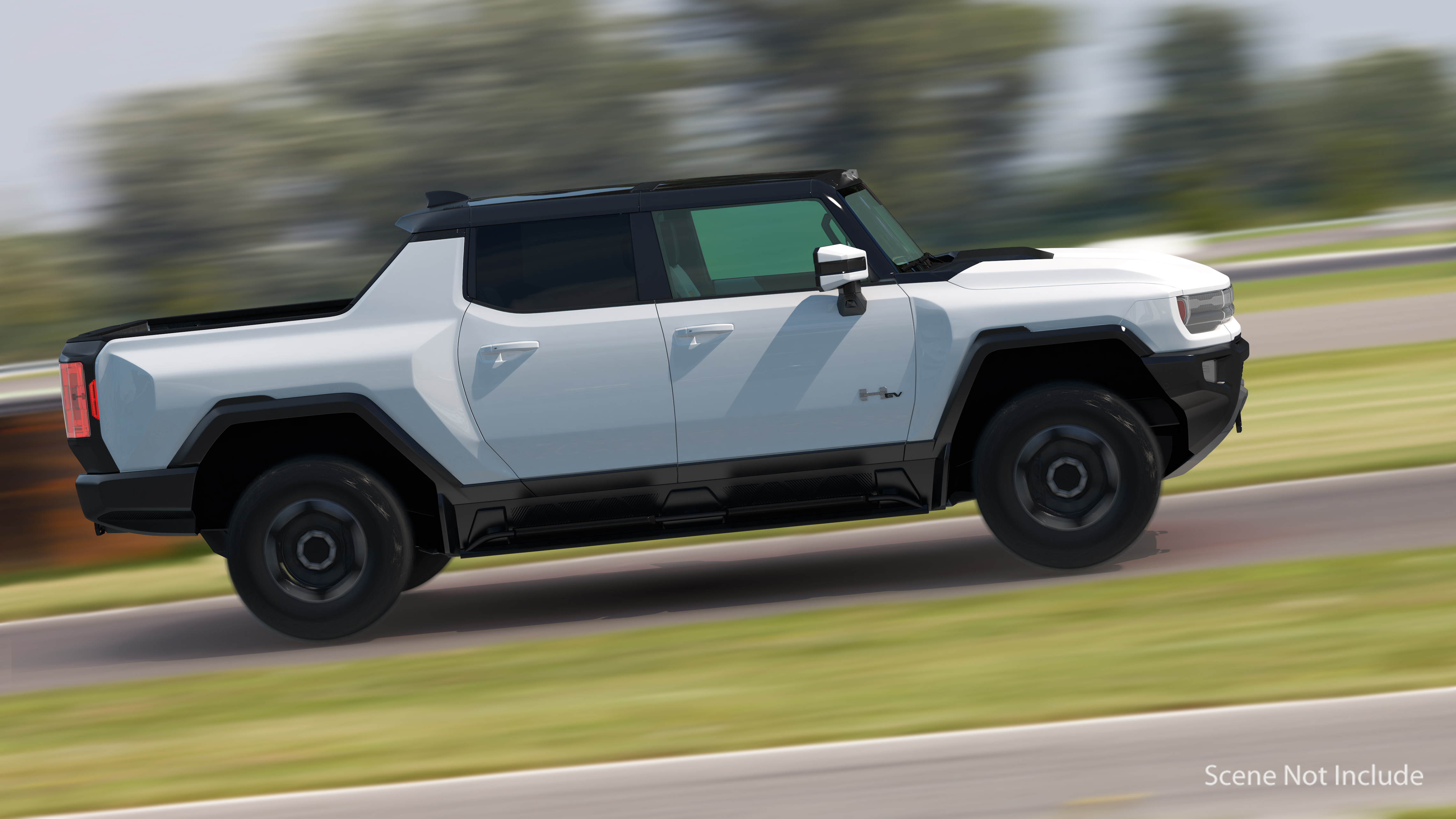 GMC Hummer EV PICKUP Lights Off Rigged for Maya 3D