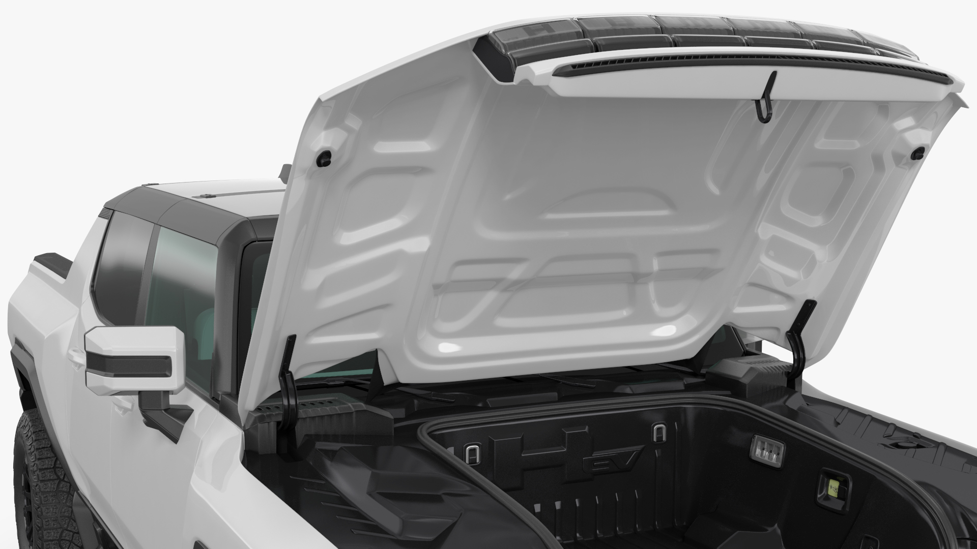 GMC Hummer EV PICKUP Lights Off Rigged for Maya 3D