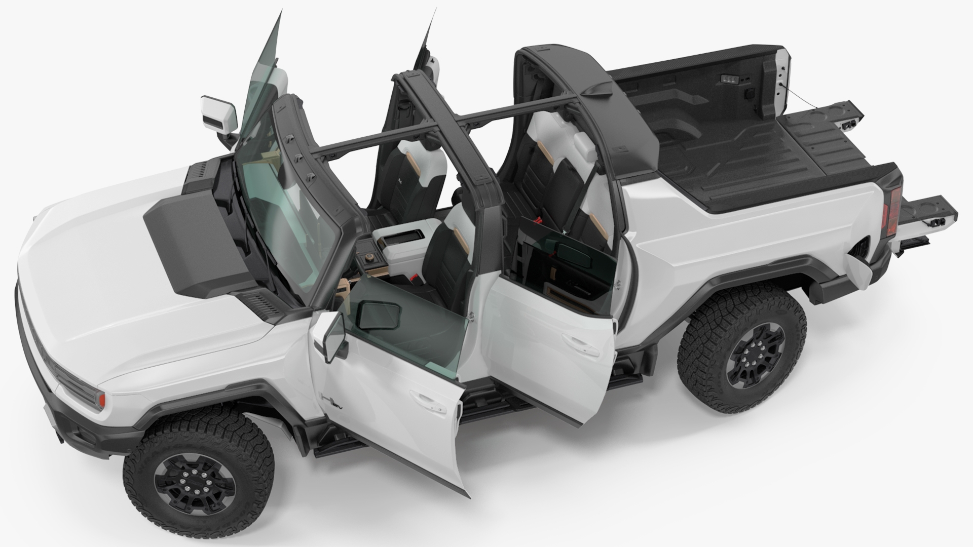 GMC Hummer EV PICKUP Lights Off Rigged for Maya 3D