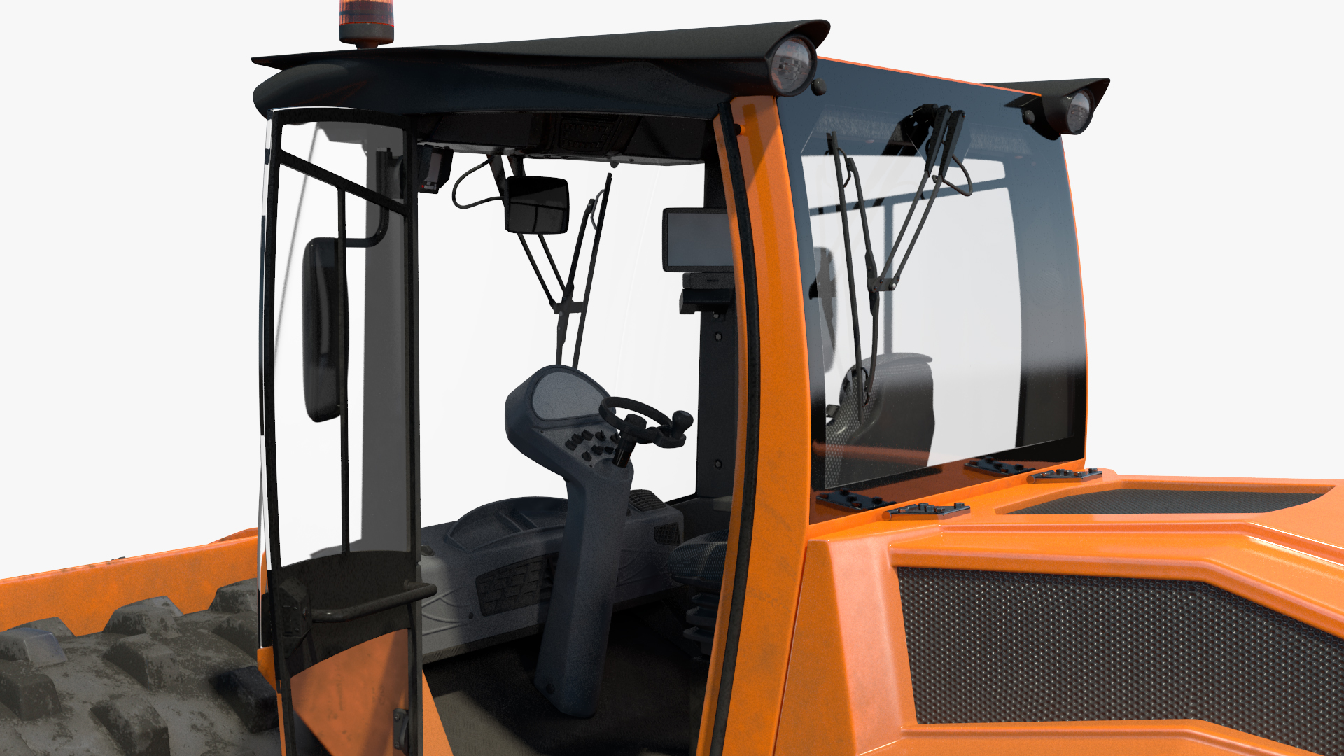 3D model Single Drum Compactor Vehicle Dirty