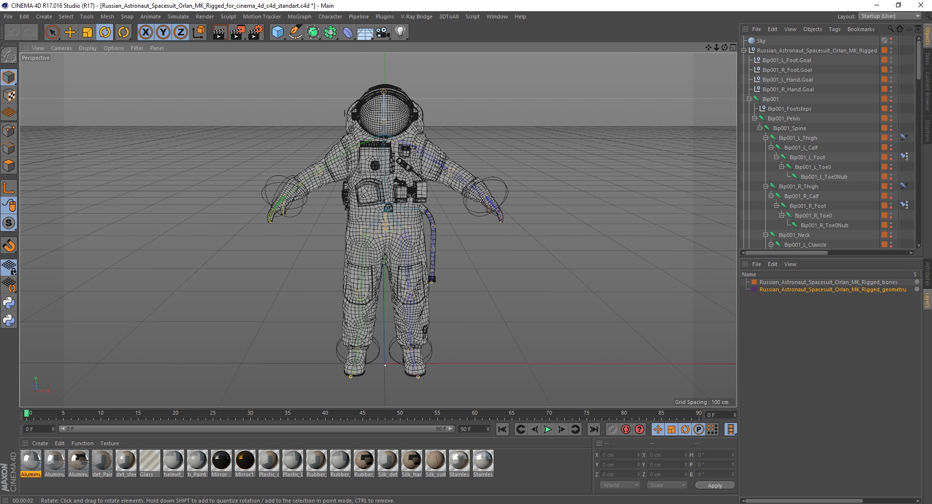 Russian Astronaut Spacesuit Orlan MK Rigged for Cinema 4D 3D